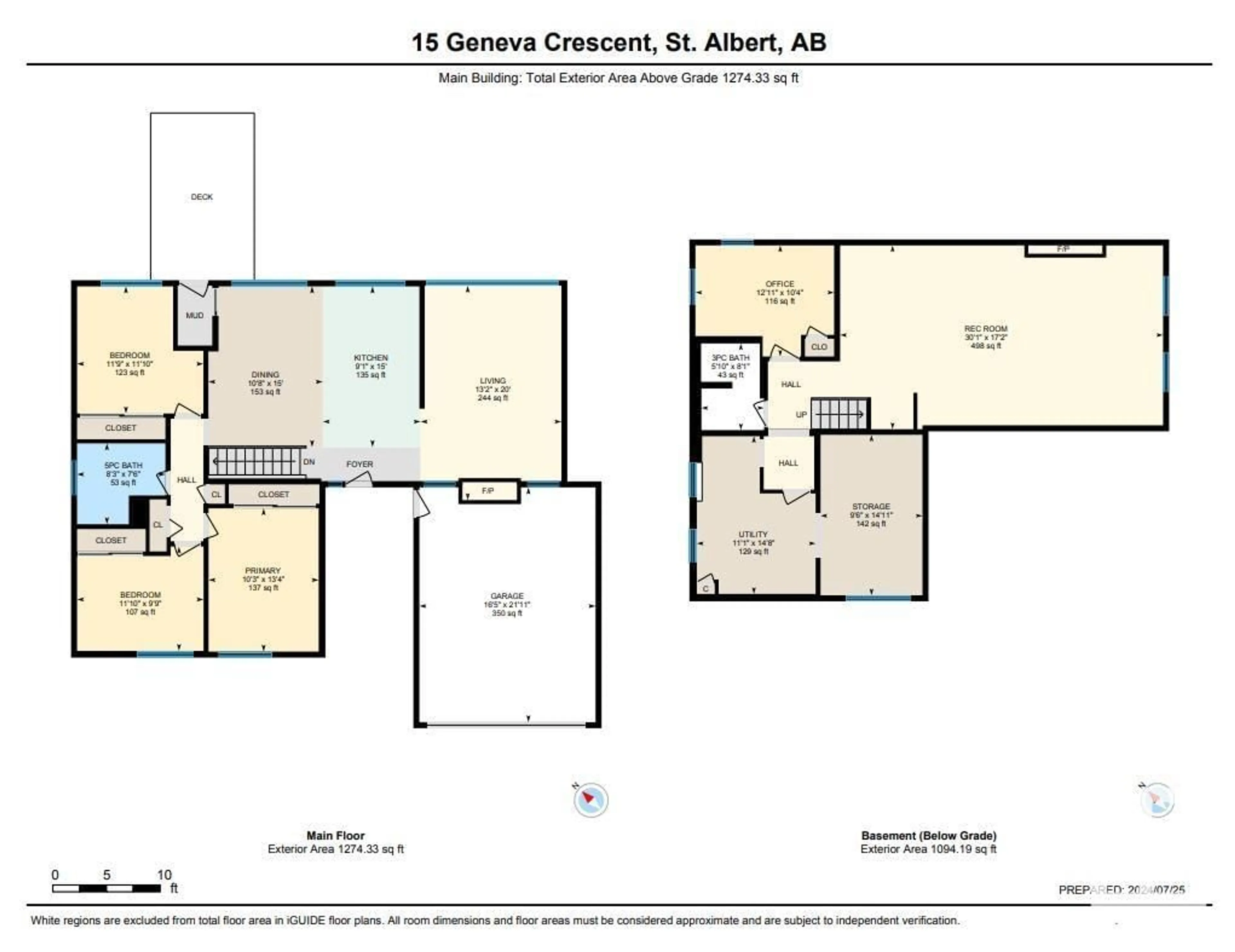 Floor plan for 15 GENEVA CR, St. Albert Alberta T8N0Z3