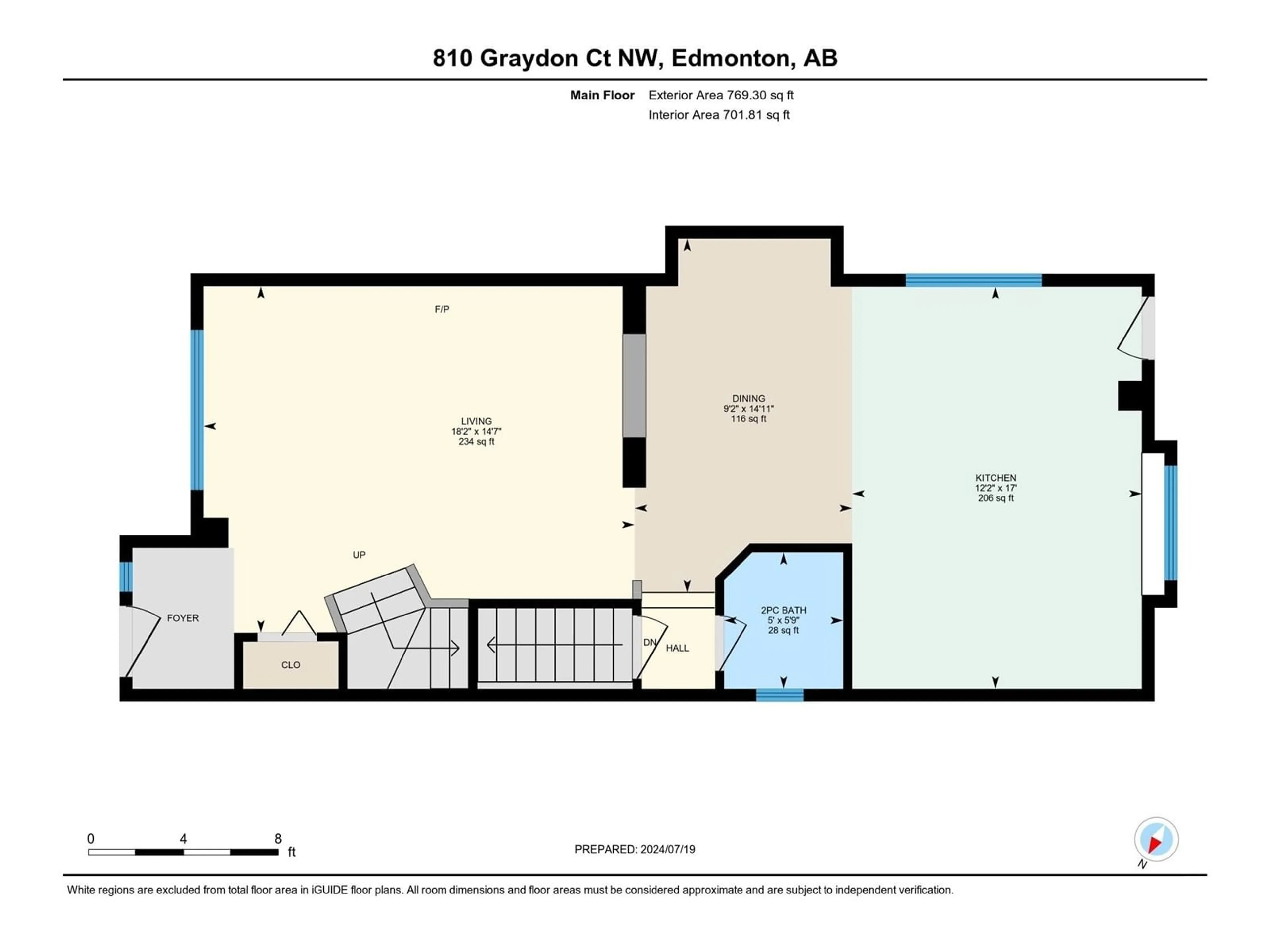 Floor plan for 810 GRAYDON CO NW, Edmonton Alberta T5T6K7