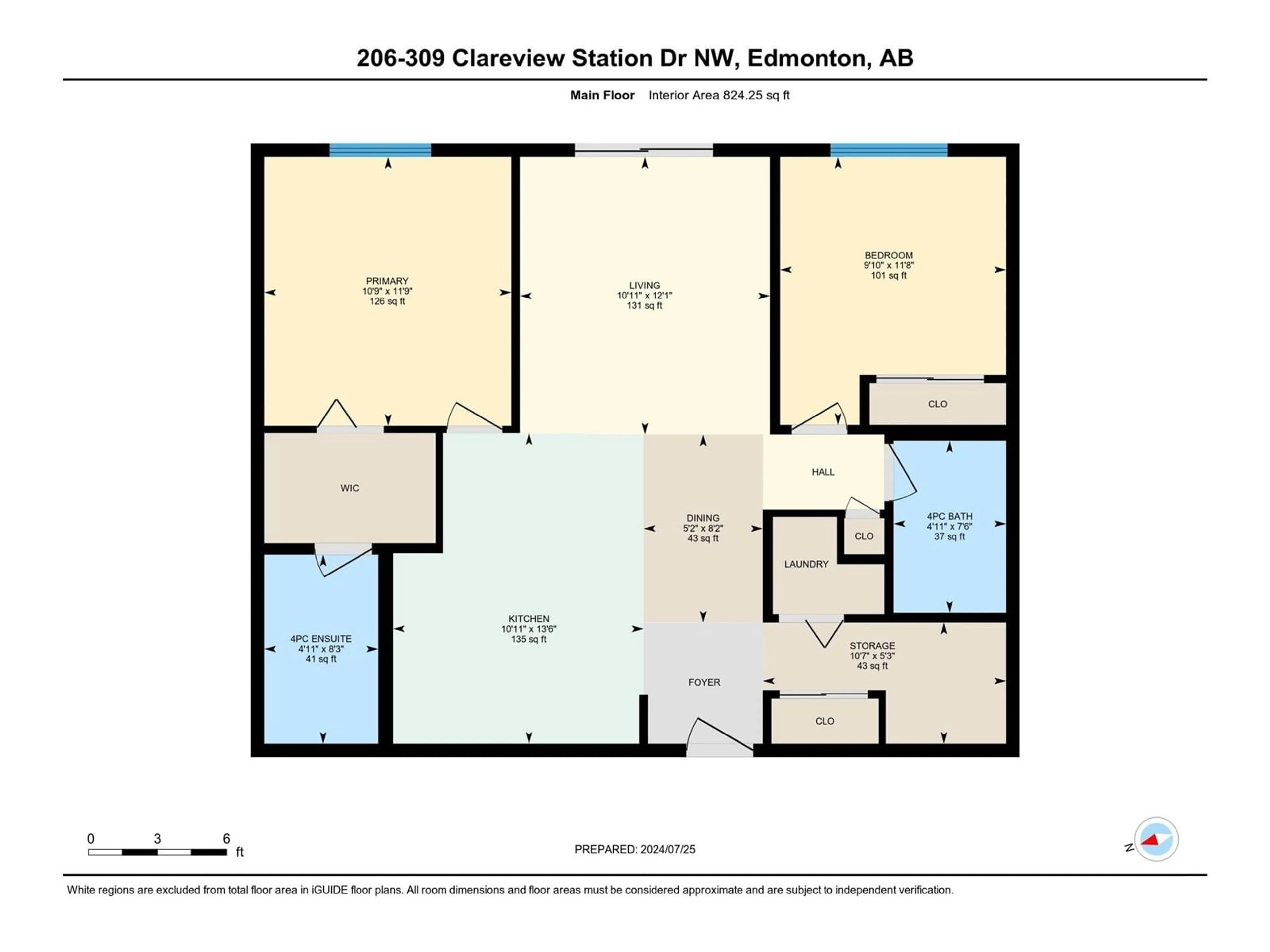 Floor plan for #206 309 Clareview Station Dr ST NW NW, Edmonton Alberta T5Y0C5