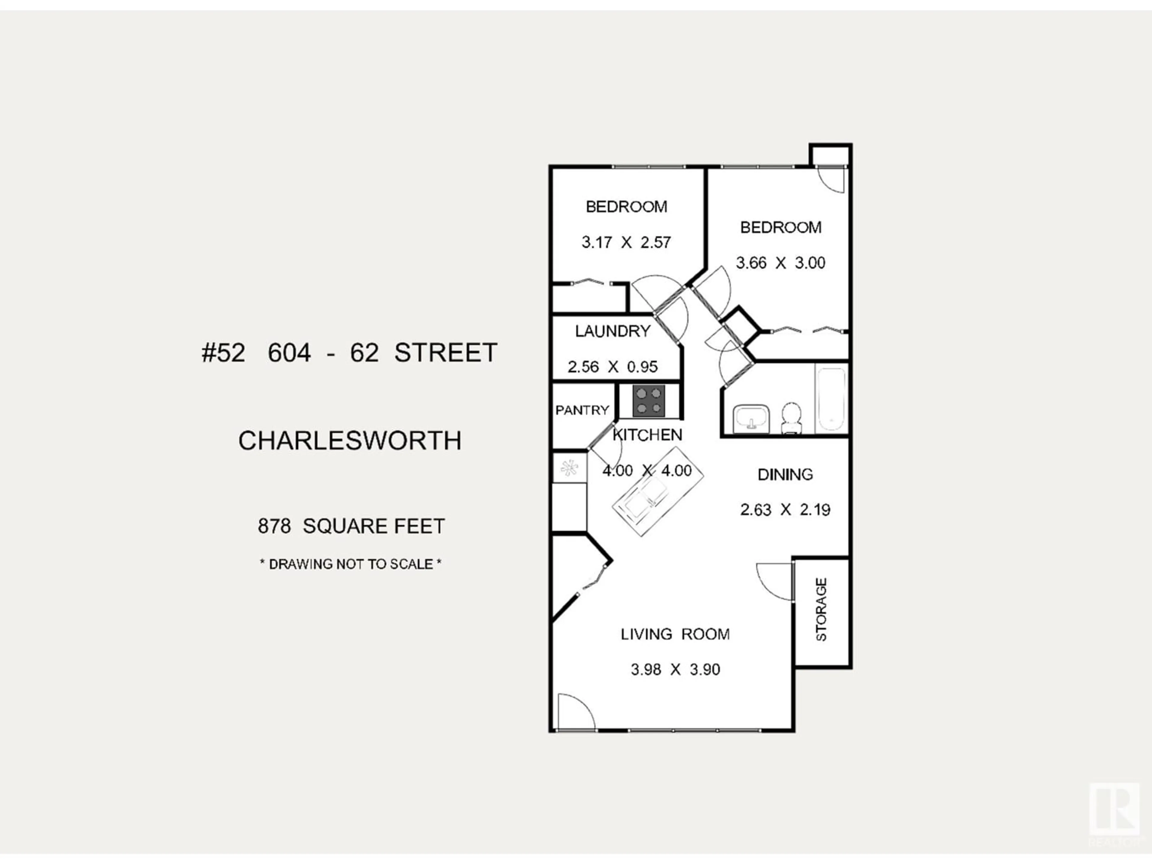 Floor plan for #52 604 62 ST SW, Edmonton Alberta T6X0K4