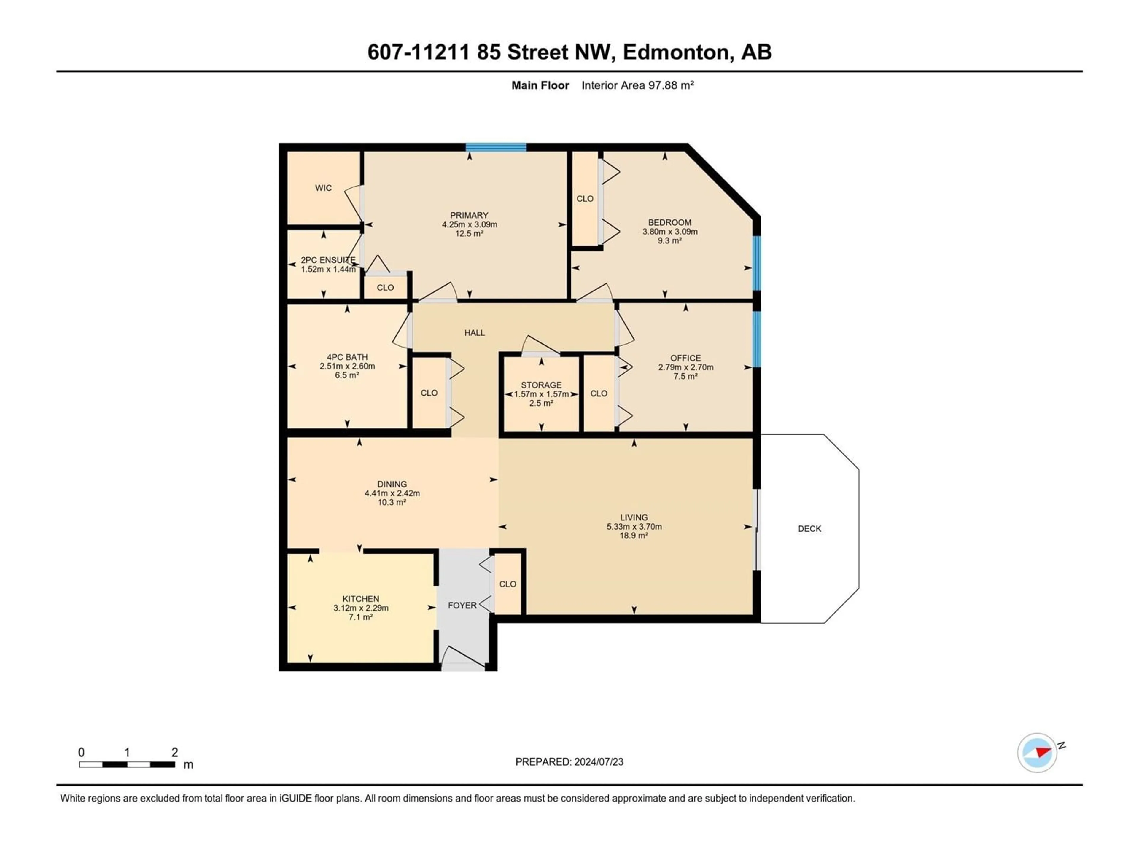 Floor plan for #607 11211 85 ST NW, Edmonton Alberta T5B4T7