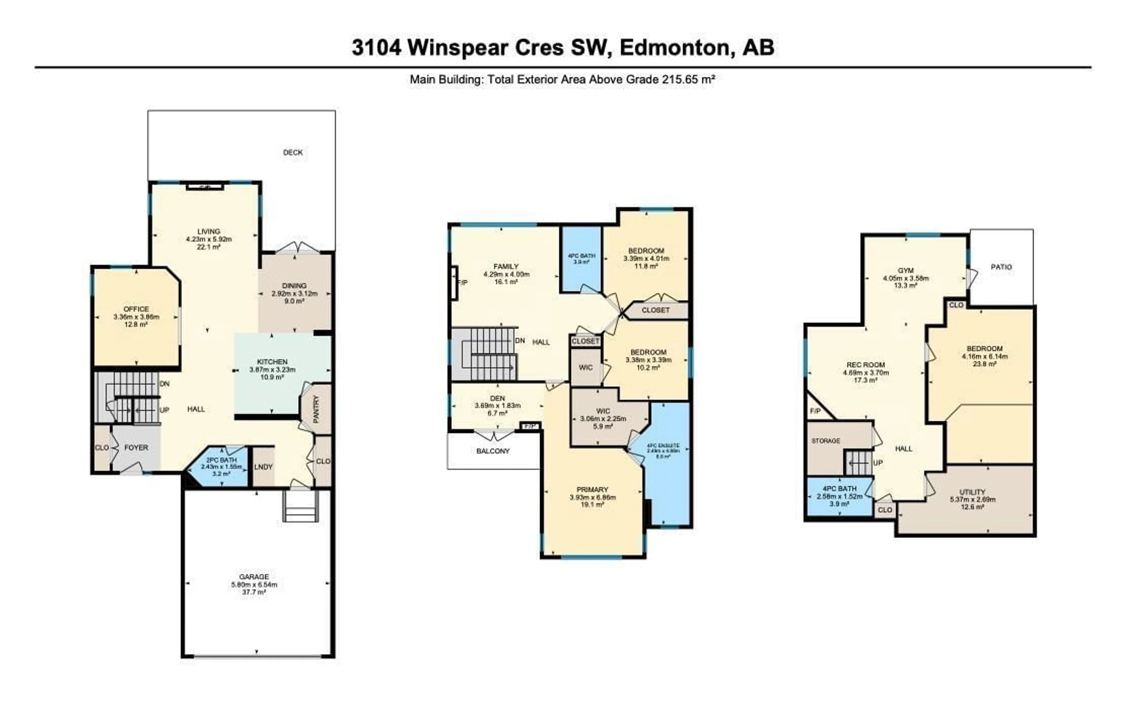 Floor plan for 3104 WINSPEAR CR SW, Edmonton Alberta T6X1P3