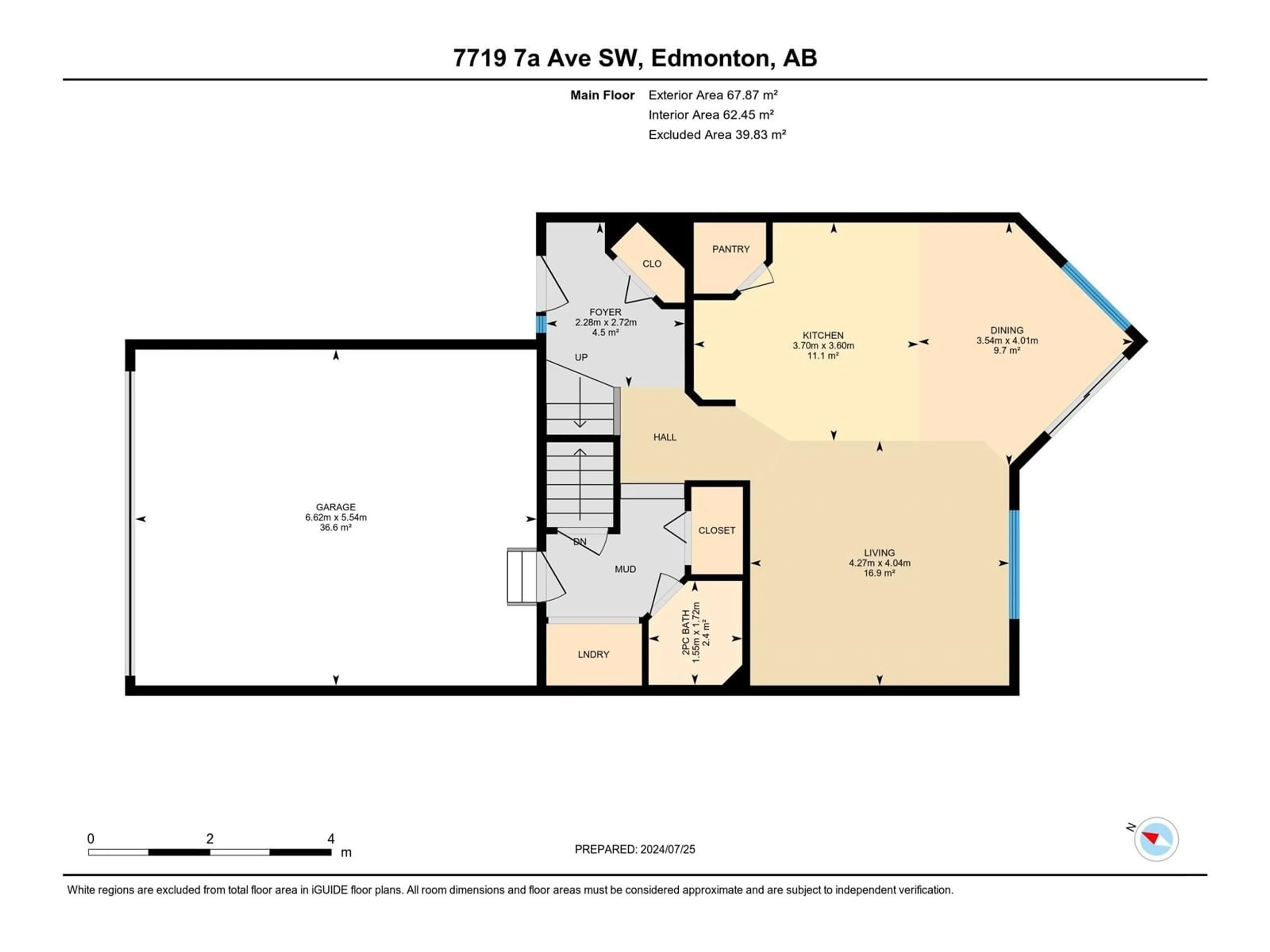 Floor plan for 7719 7A AV SW, Edmonton Alberta T6X0A2