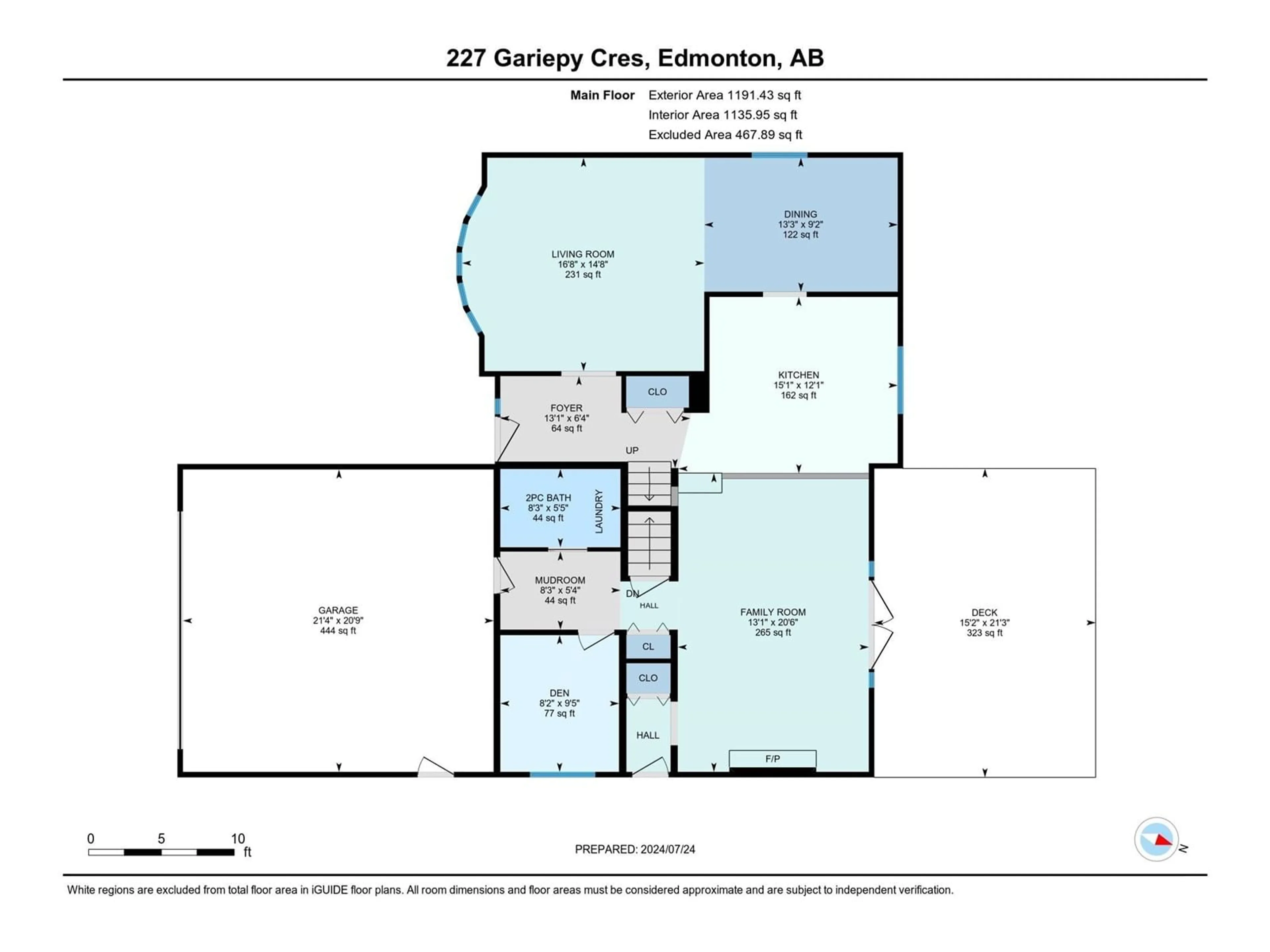 Floor plan for 227 GARIEPY CR NW, Edmonton Alberta T6M1C2