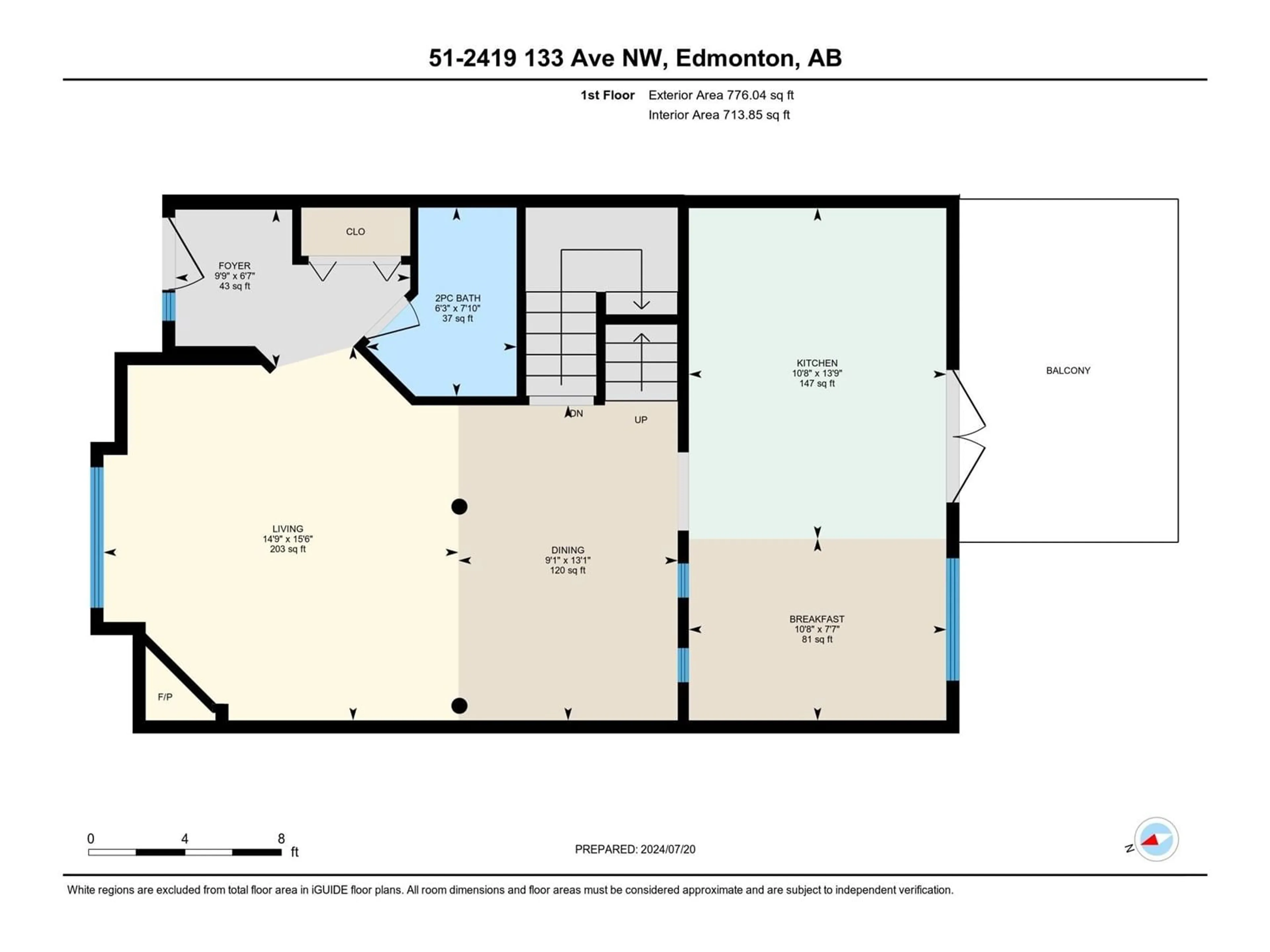 Floor plan for #51 2419 133 AV NW, Edmonton Alberta T5A5A5