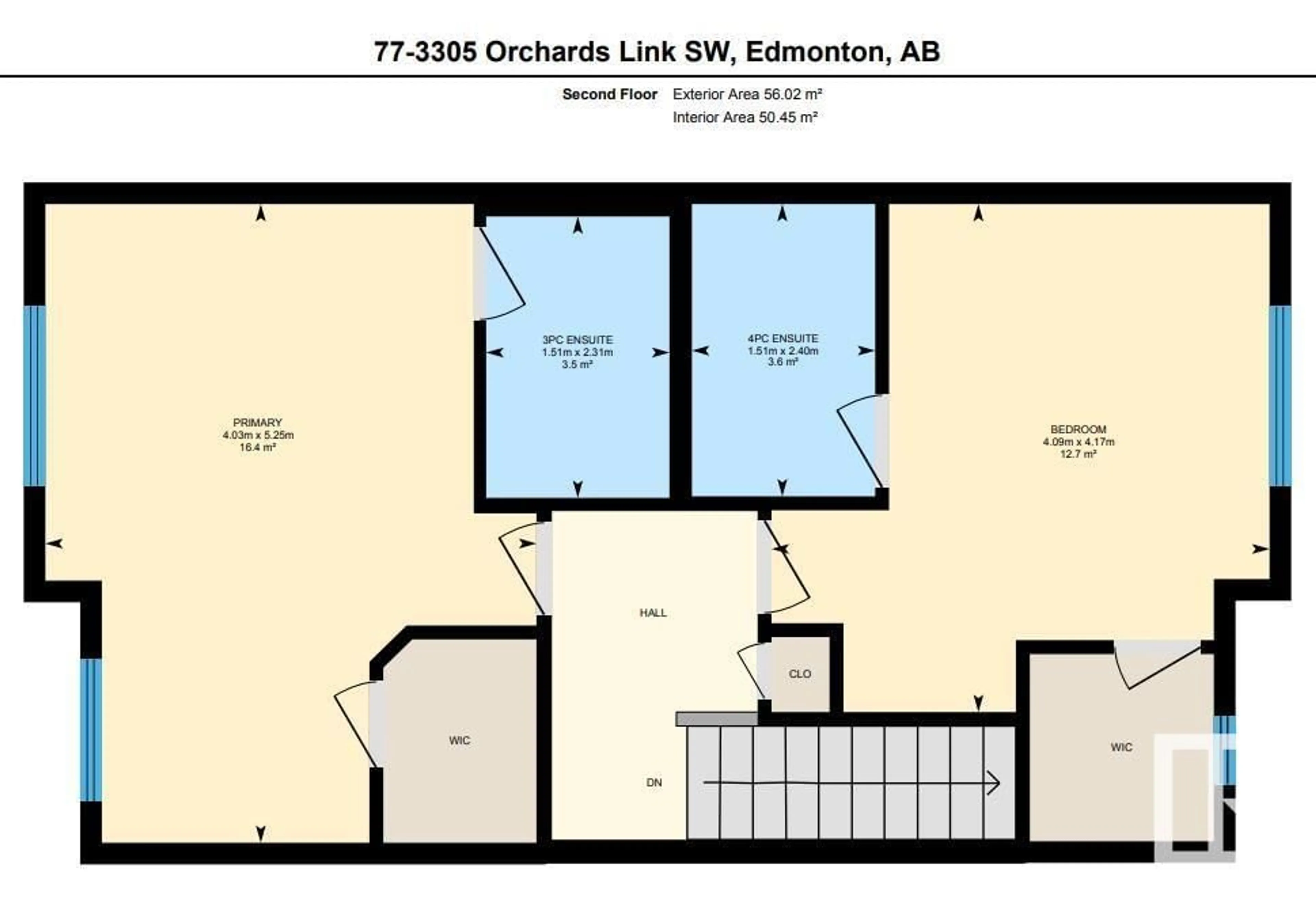 Floor plan for #77 3305 ORCHARDS LI SW, Edmonton Alberta T6X2H1