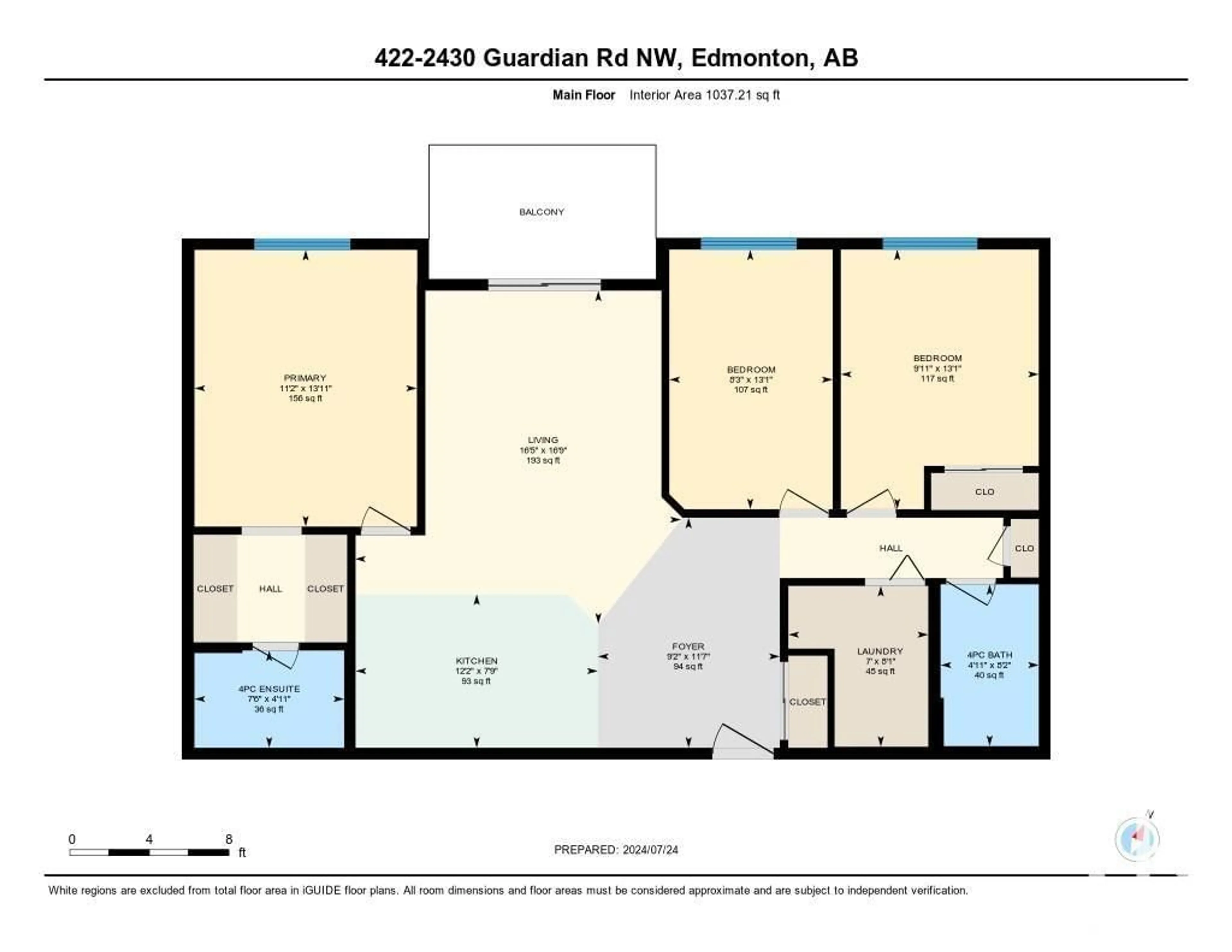 Floor plan for #422 2430 GUARDIAN RD NW, Edmonton Alberta T5T6X9