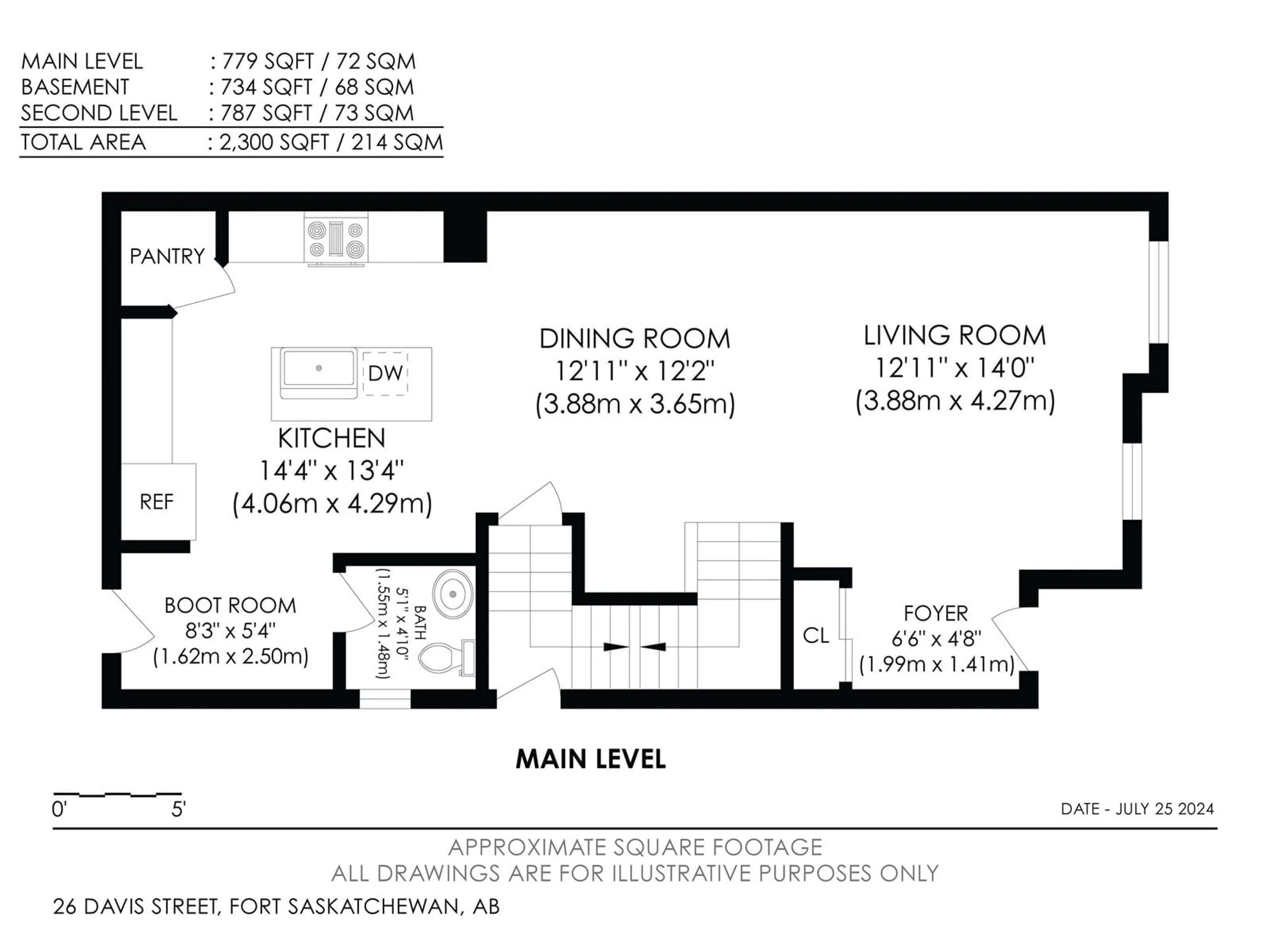 Floor plan for 26 DAVIS ST, Fort Saskatchewan Alberta T8L0N3