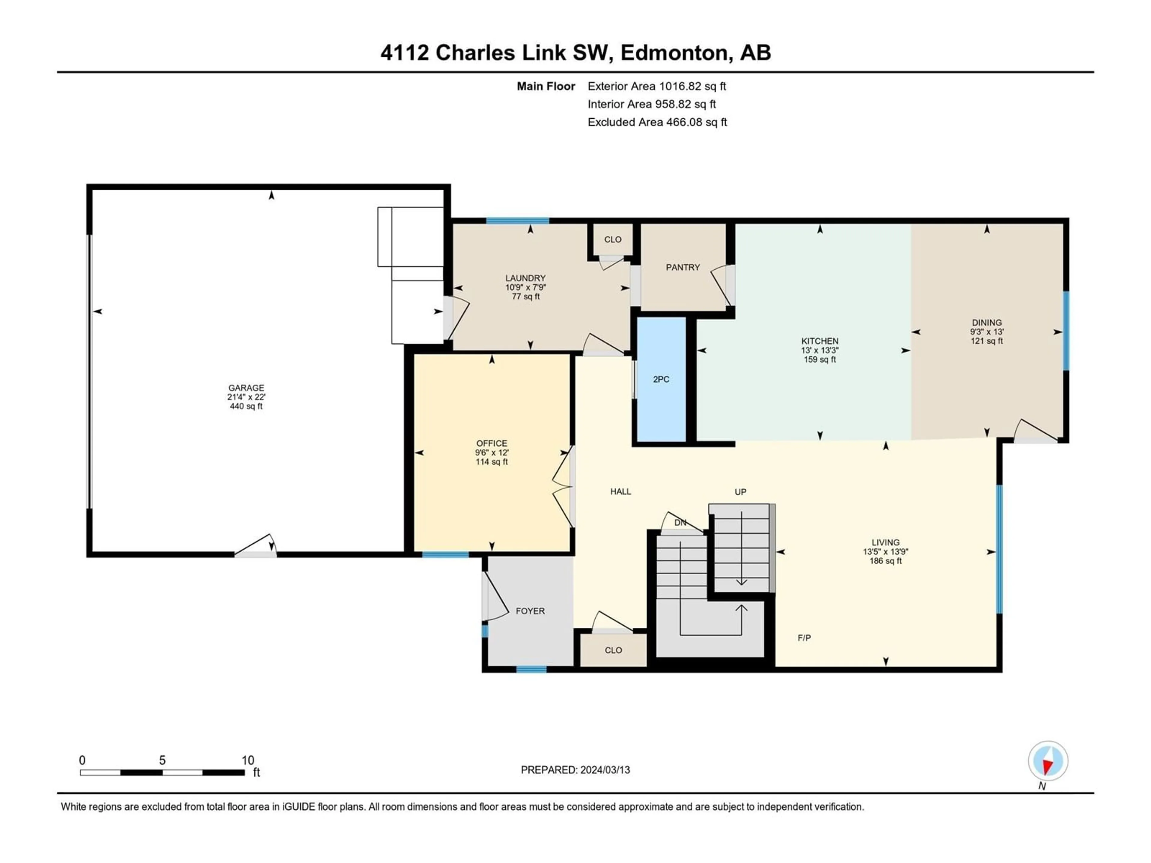 Floor plan for 4112 CHARLES LI SW, Edmonton Alberta T6W0Z4