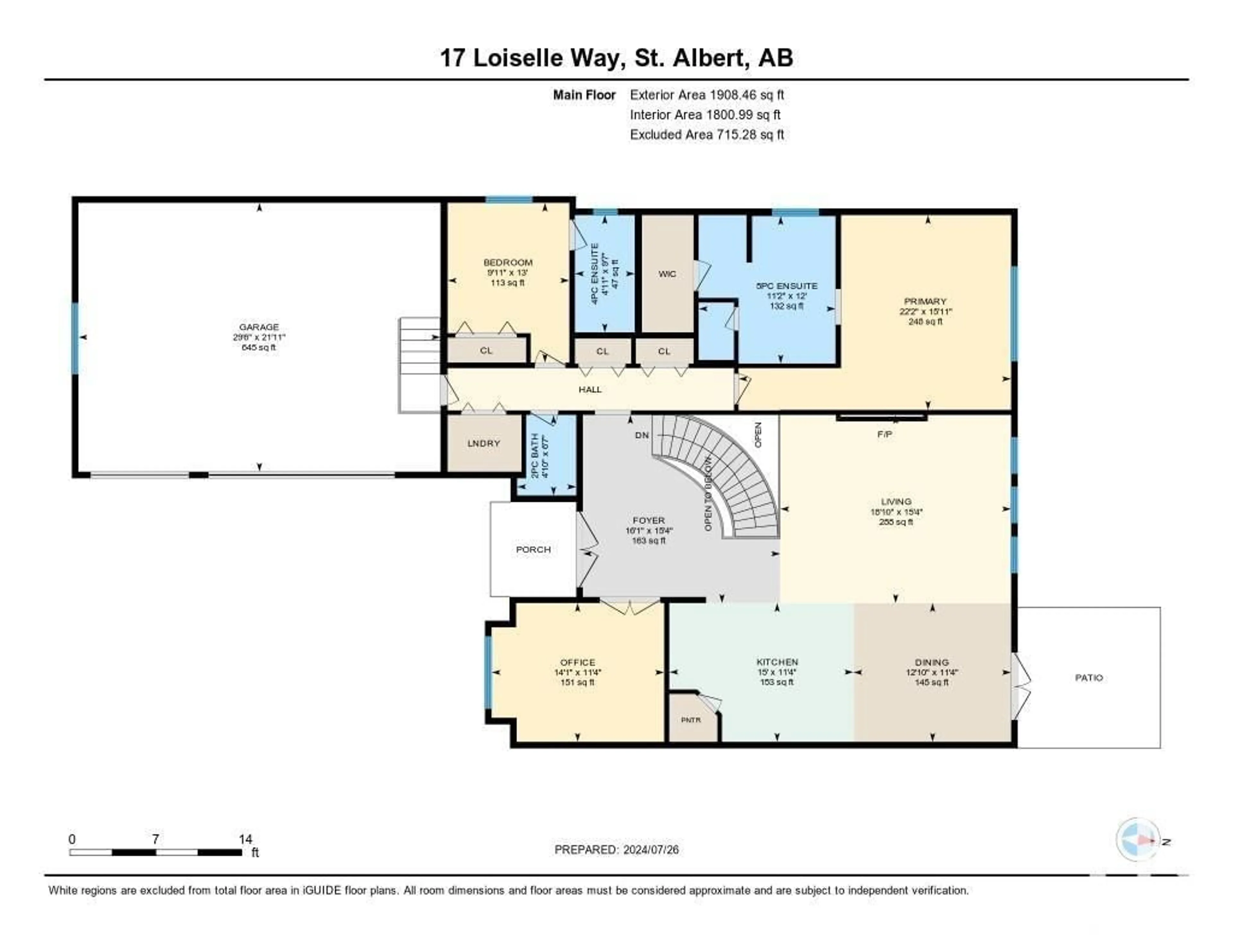 Floor plan for 17 LOISELLE WY, St. Albert Alberta T8N3C4