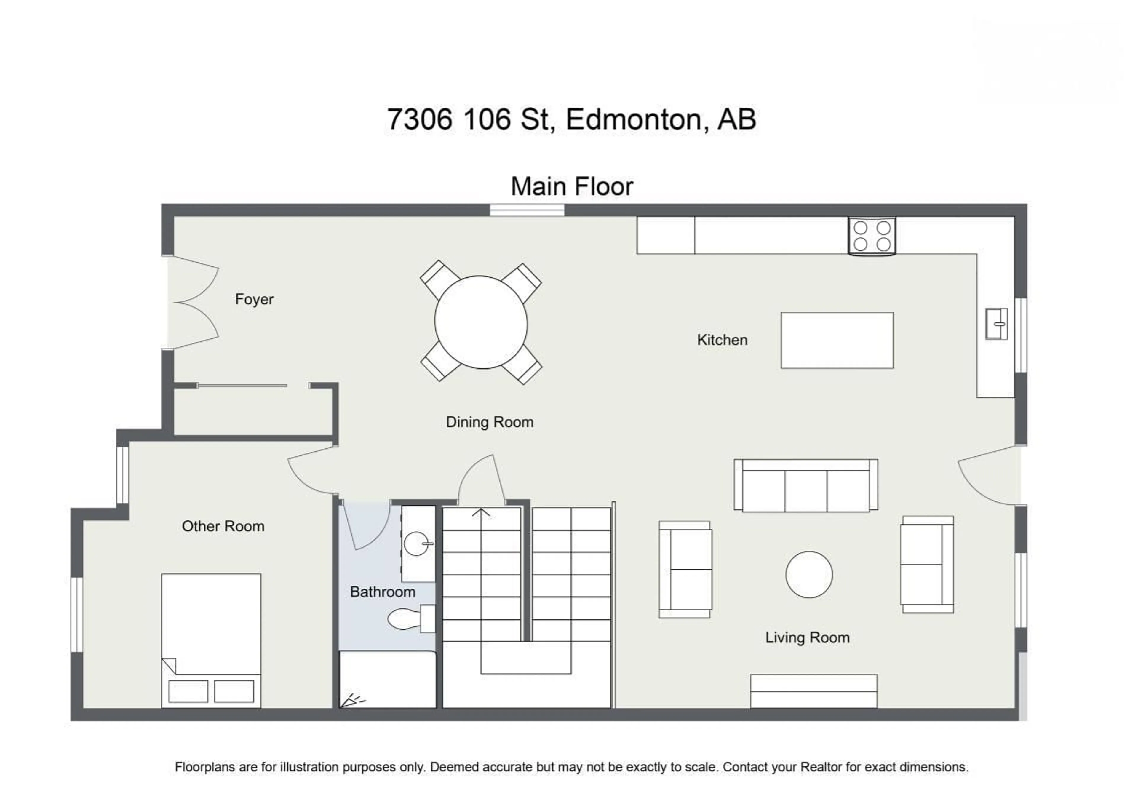 Floor plan for 7306 106 ST NW, Edmonton Alberta T6E4V8