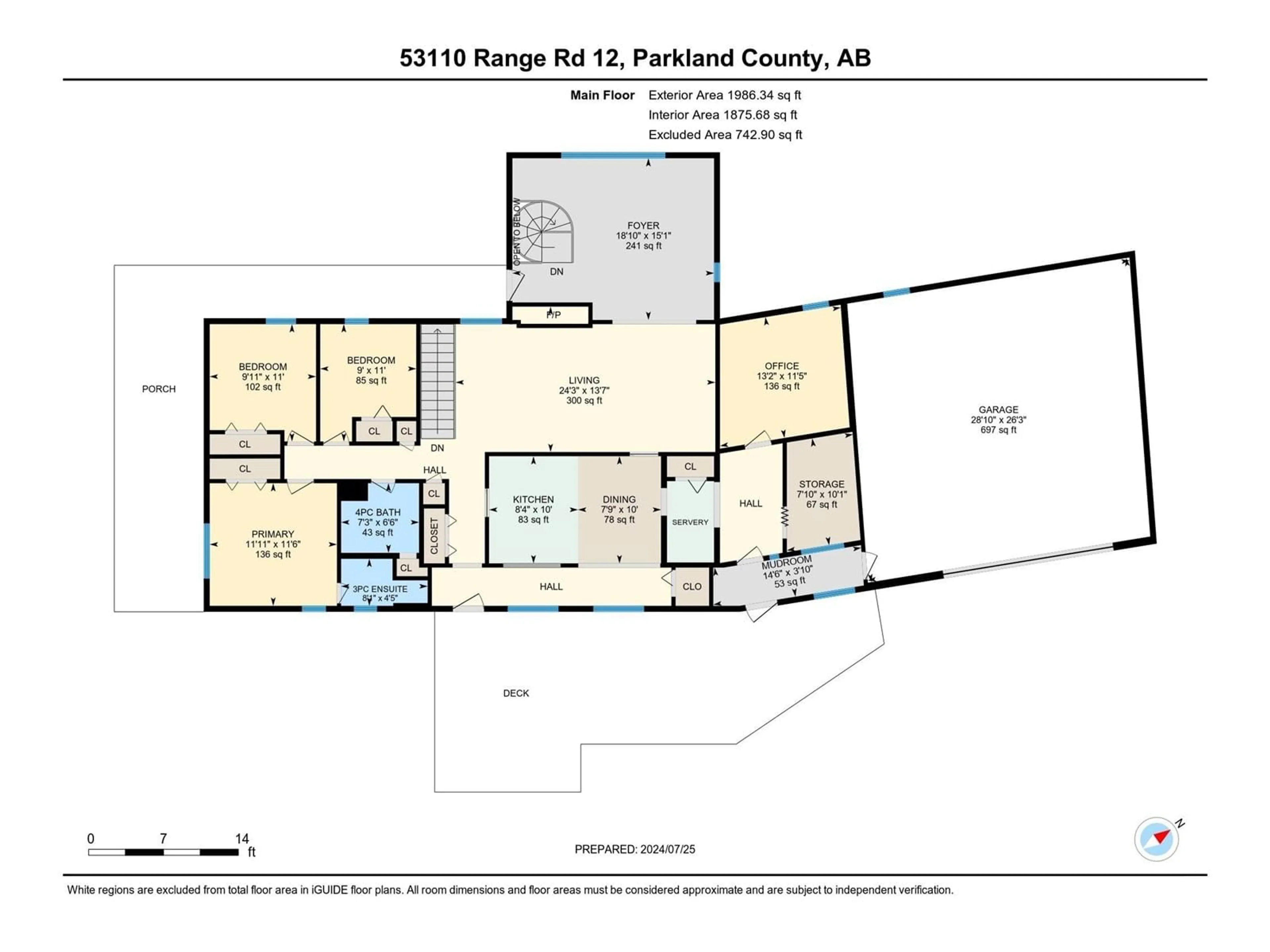 Floor plan for 53110 RGE RD 12, Rural Parkland County Alberta T7Y2T1