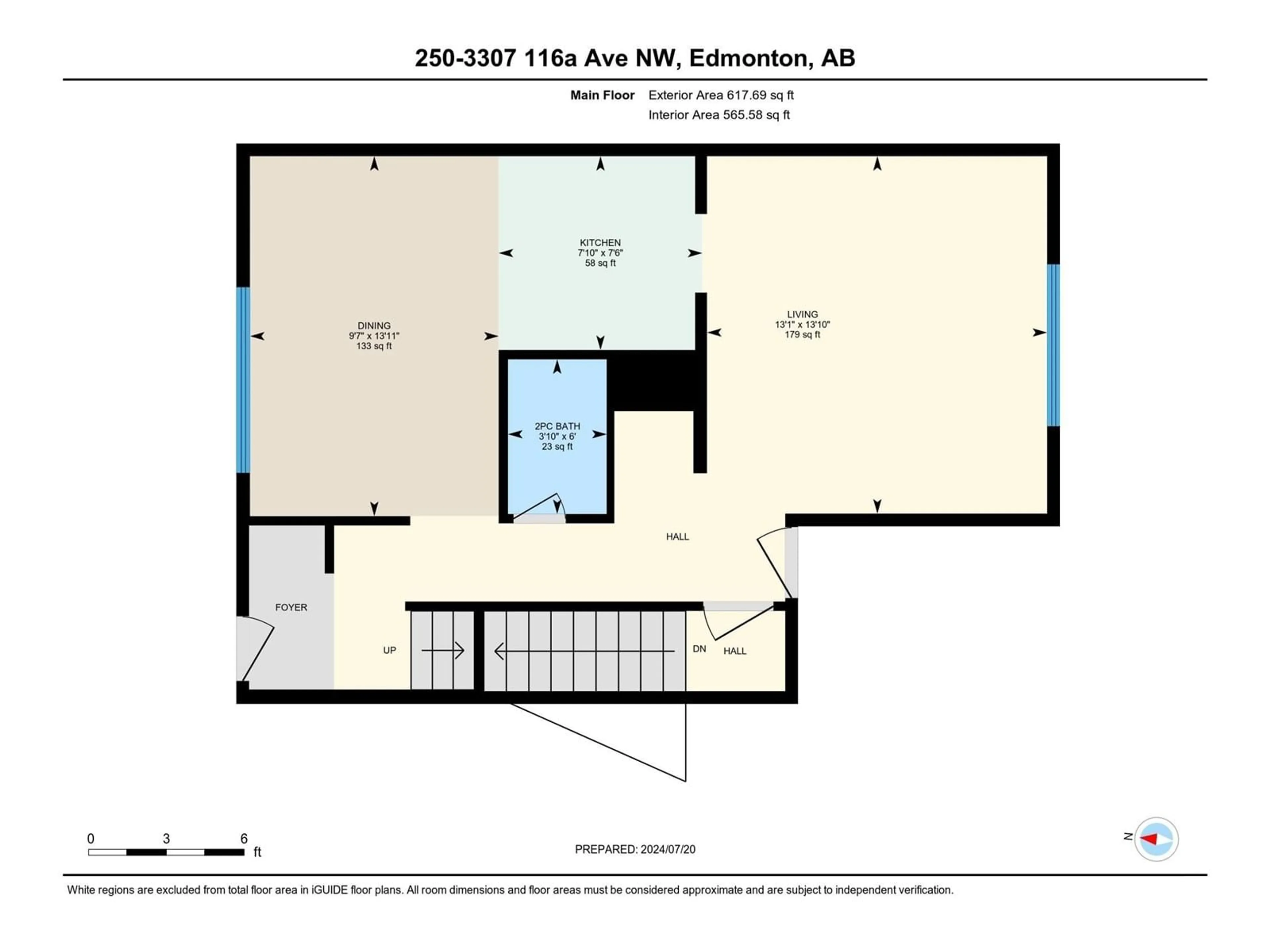 Floor plan for #250 3307 116A AV NW, Edmonton Alberta T5W5J9