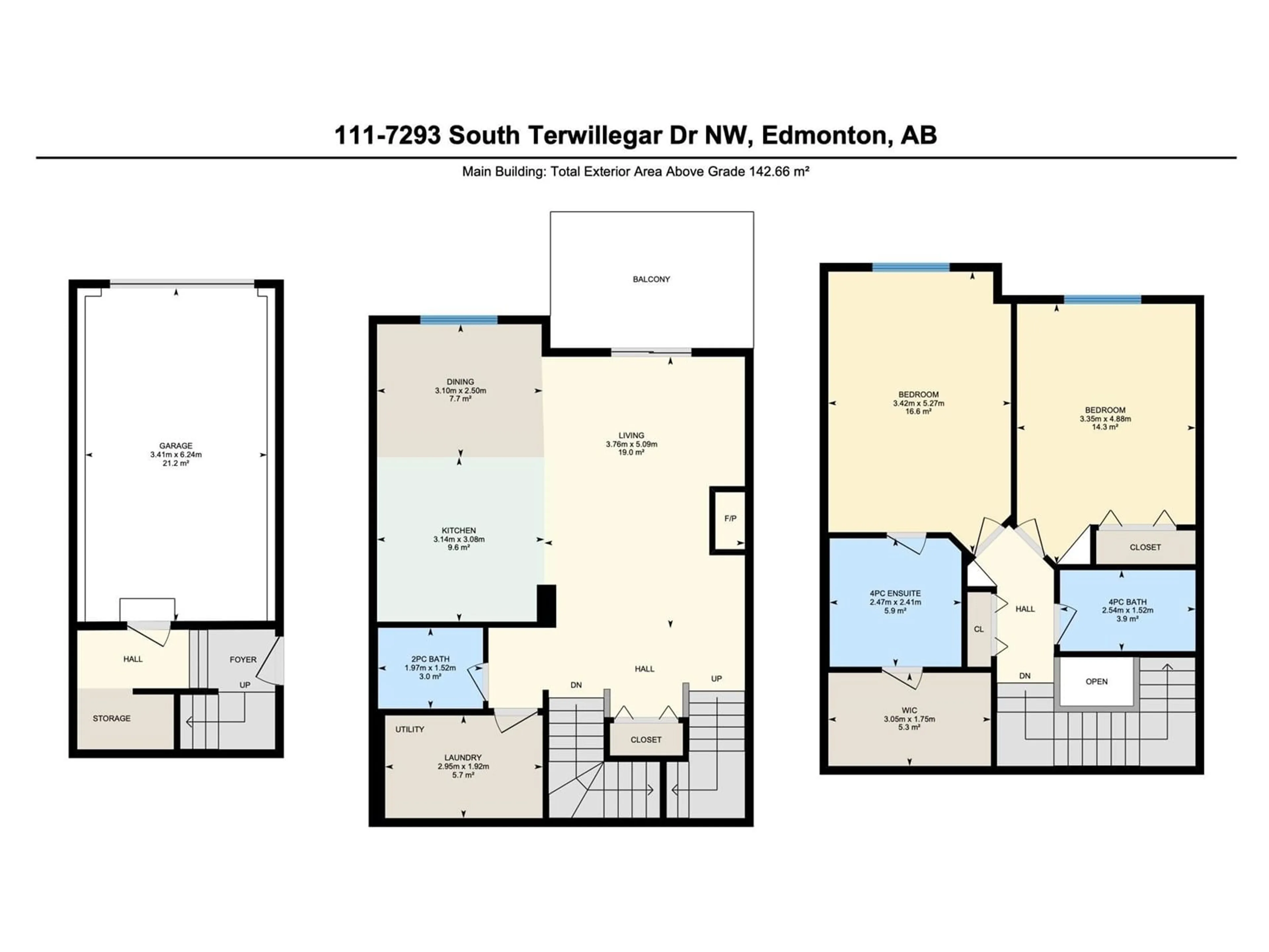 Floor plan for #111 7293 SOUTH TERWILLEGAR DR NW, Edmonton Alberta T6R0N5
