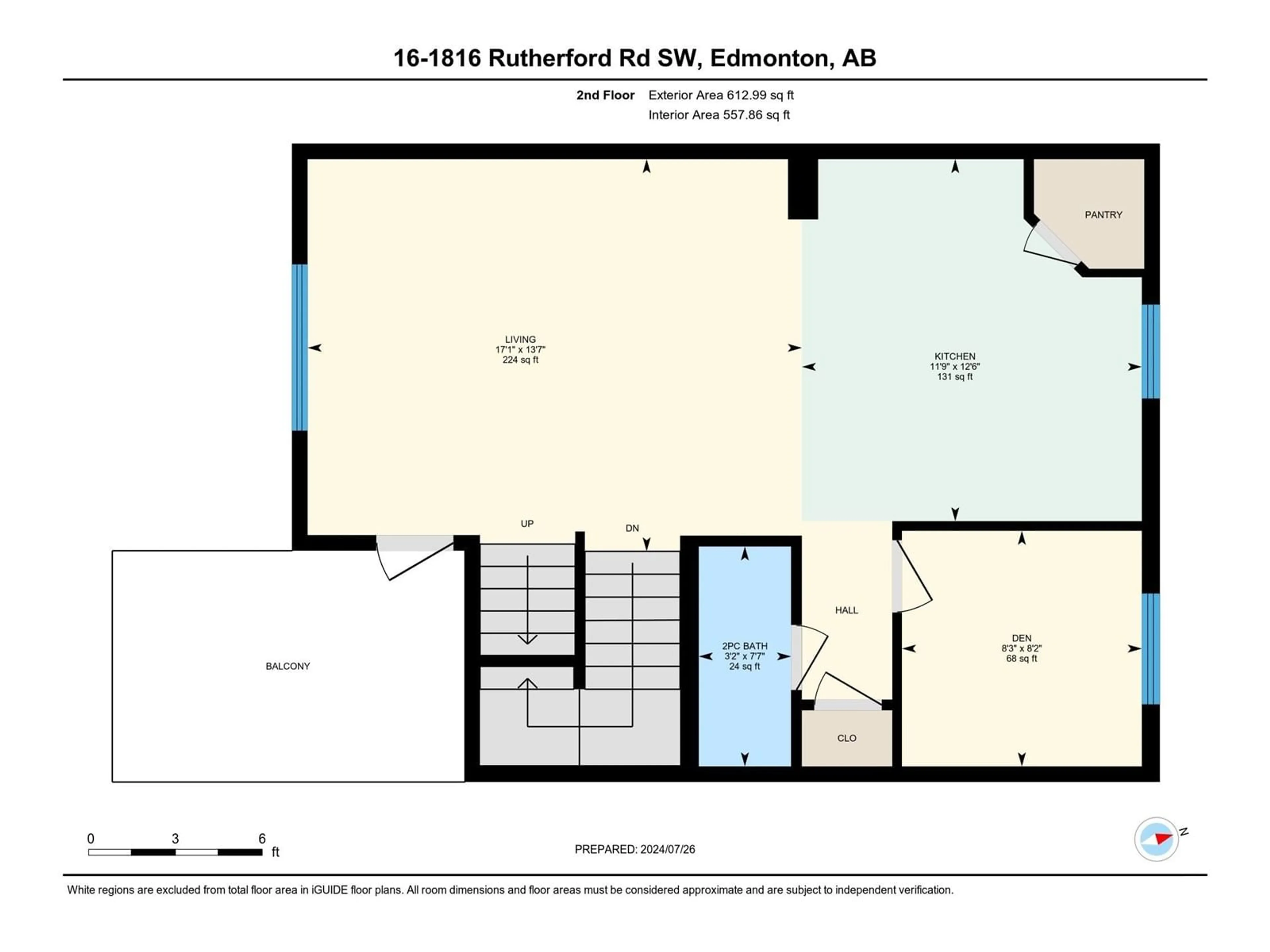 Floor plan for #16 1816 RUTHERFORD RD SW, Edmonton Alberta T6W2K6