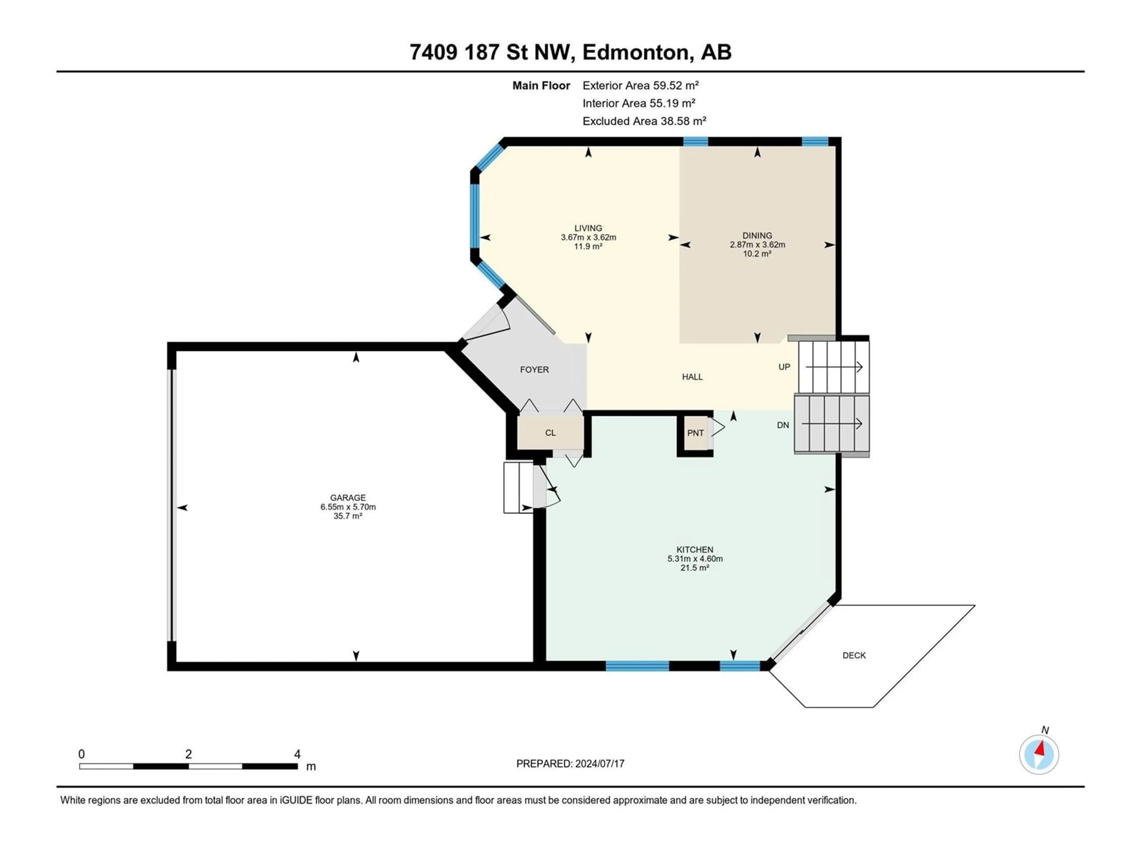 Floor plan for 7409 187 Street ST NW NW, Edmonton Alberta T5T5W4