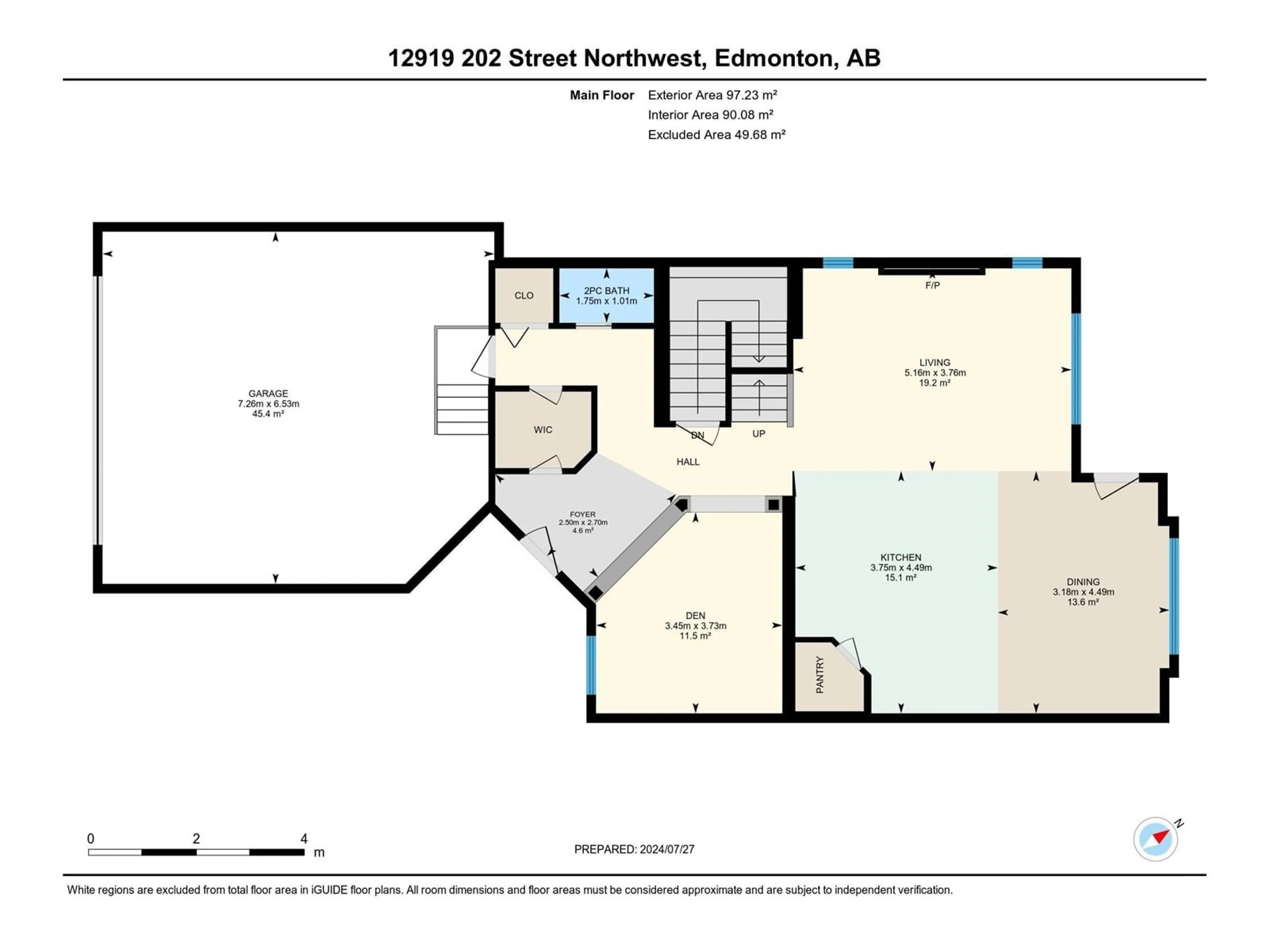 Floor plan for 12919 202 ST NW, Edmonton Alberta T5S0E3