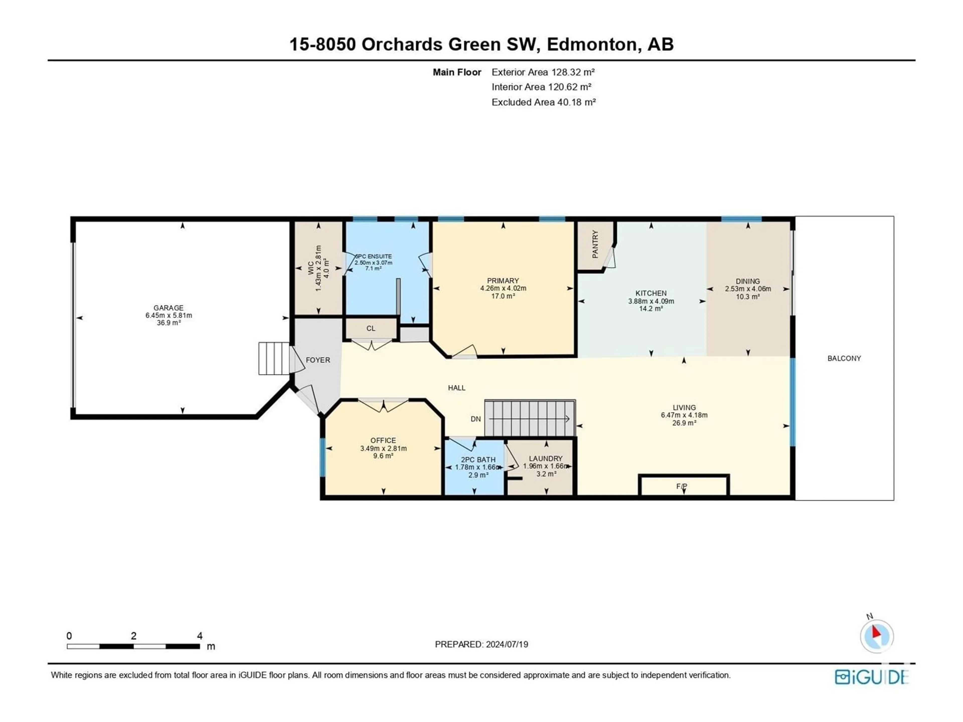Floor plan for #15 8050 ORCHARDS GR SW, Edmonton Alberta T6X2N2
