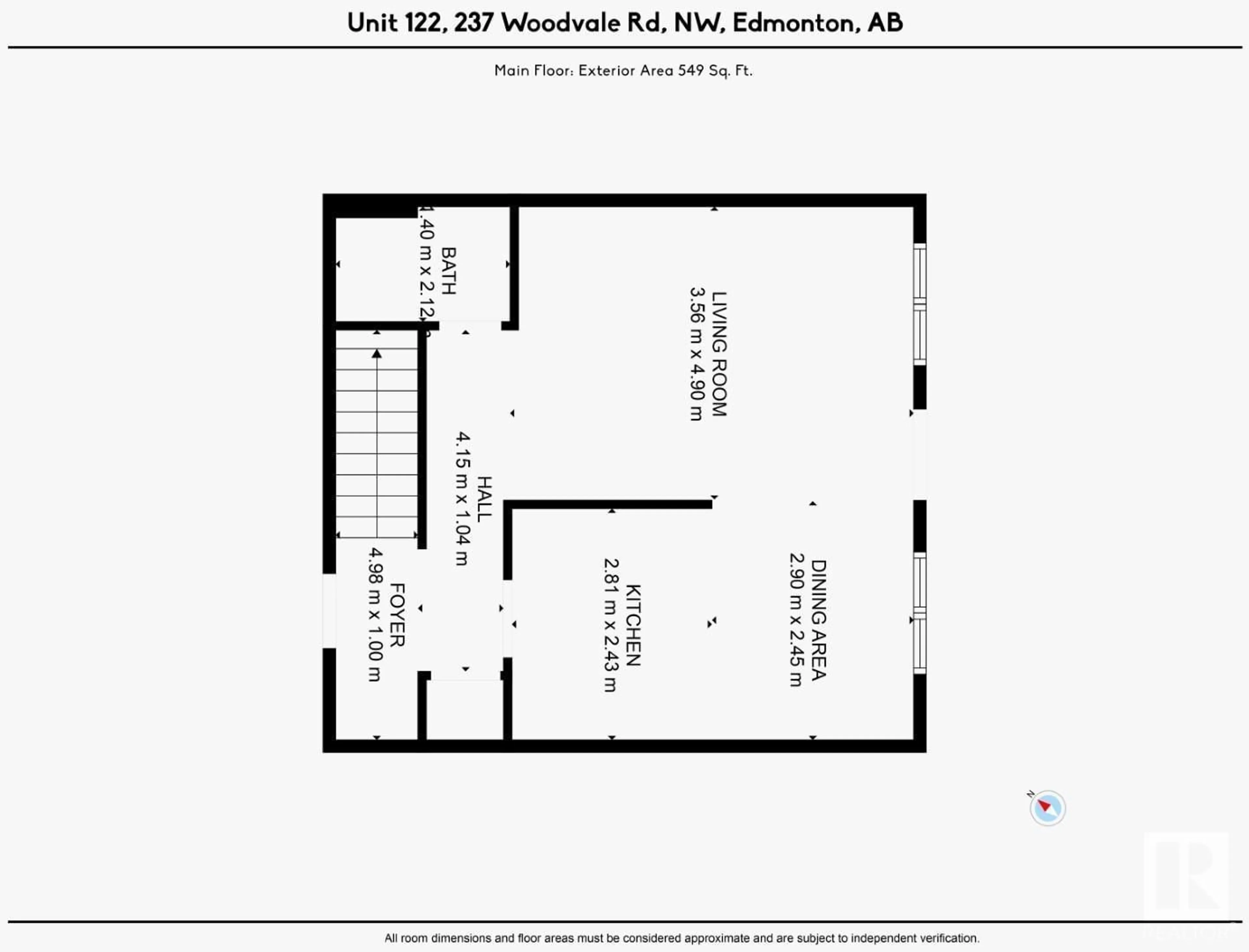 Floor plan for #122 237 WOODVALE RD NW, Edmonton Alberta T6L1G7