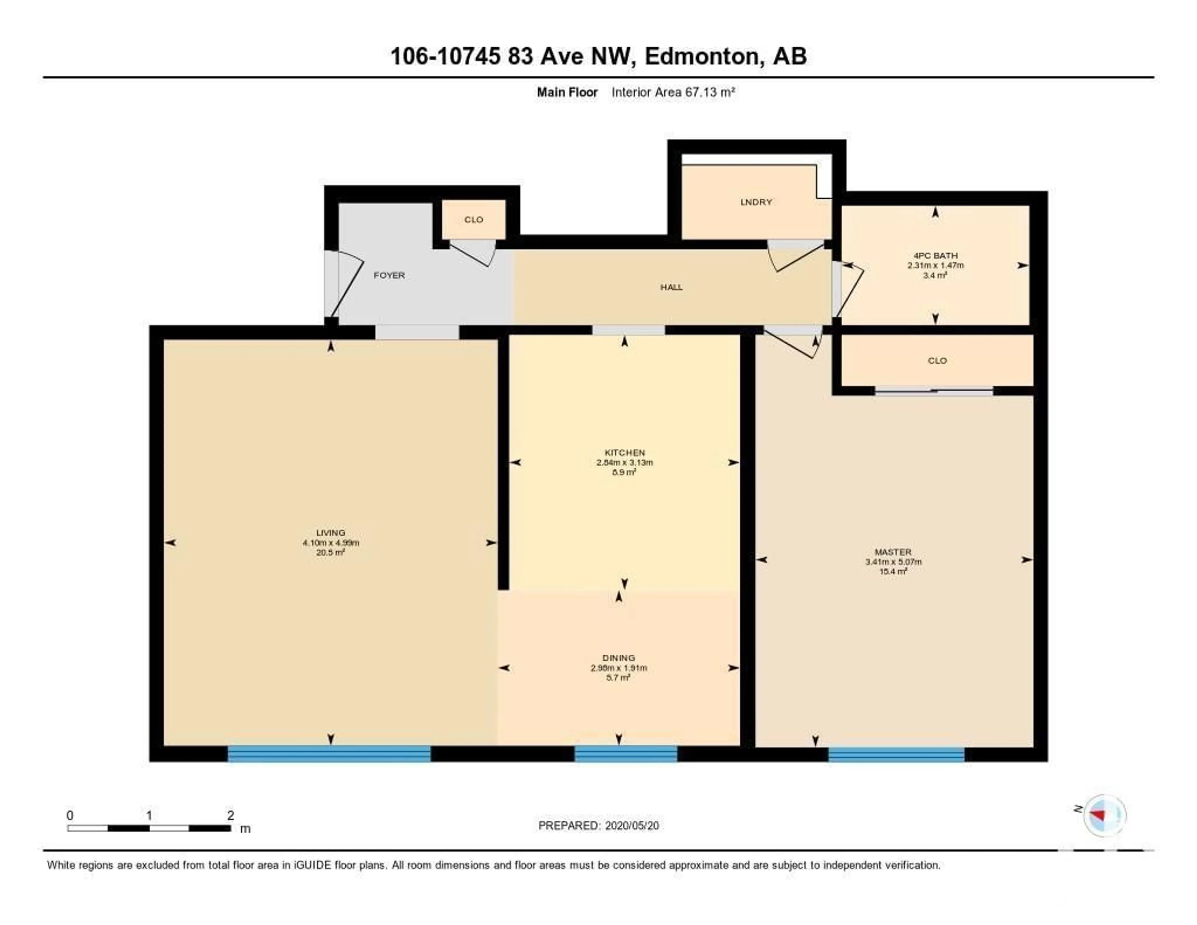 Floor plan for #106 10745 83 AV NW, Edmonton Alberta T6E2E5