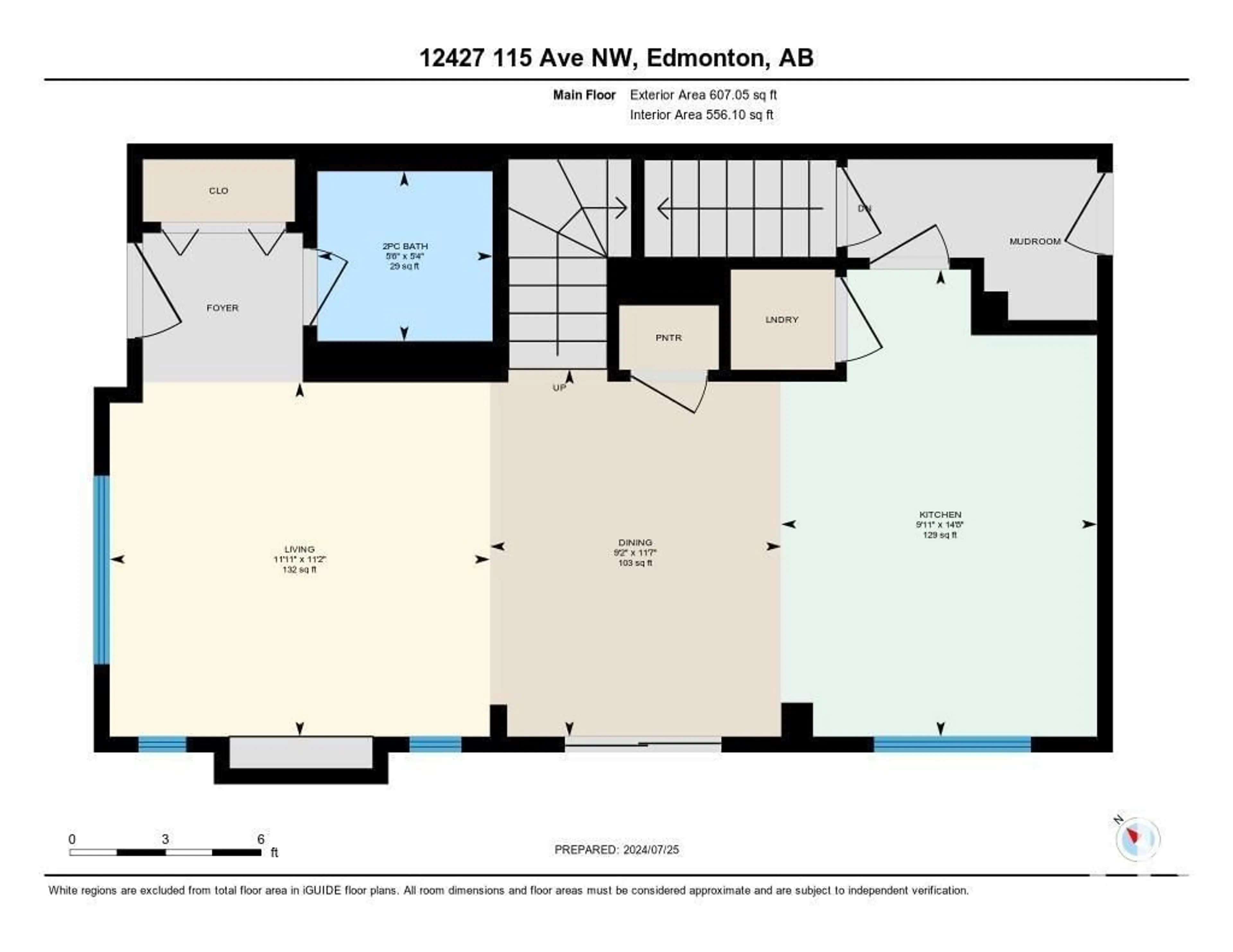 Floor plan for 12427 115 AV NW, Edmonton Alberta T5M0N1