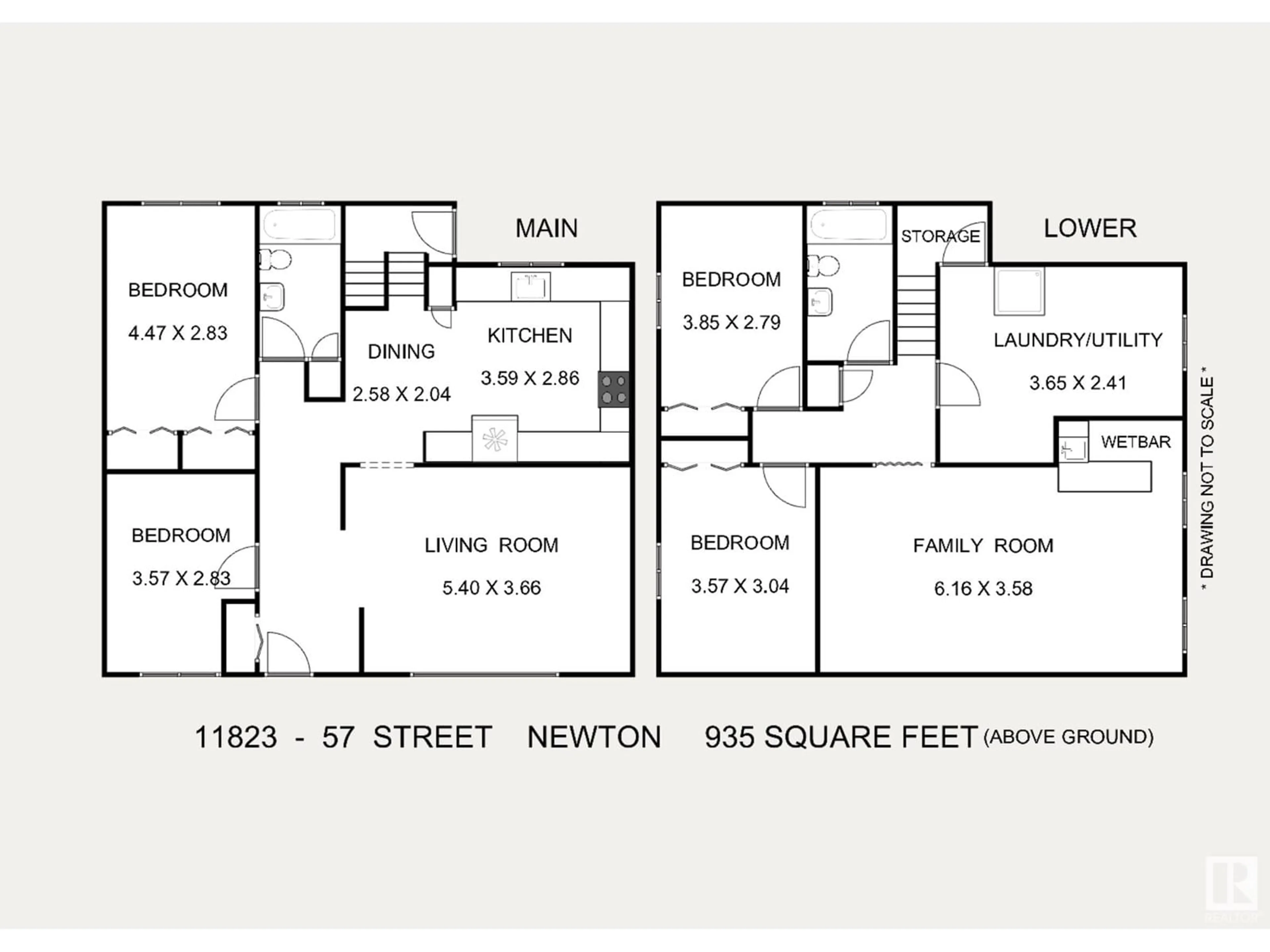 Floor plan for 11823 57 ST NW, Edmonton Alberta T5W3V5