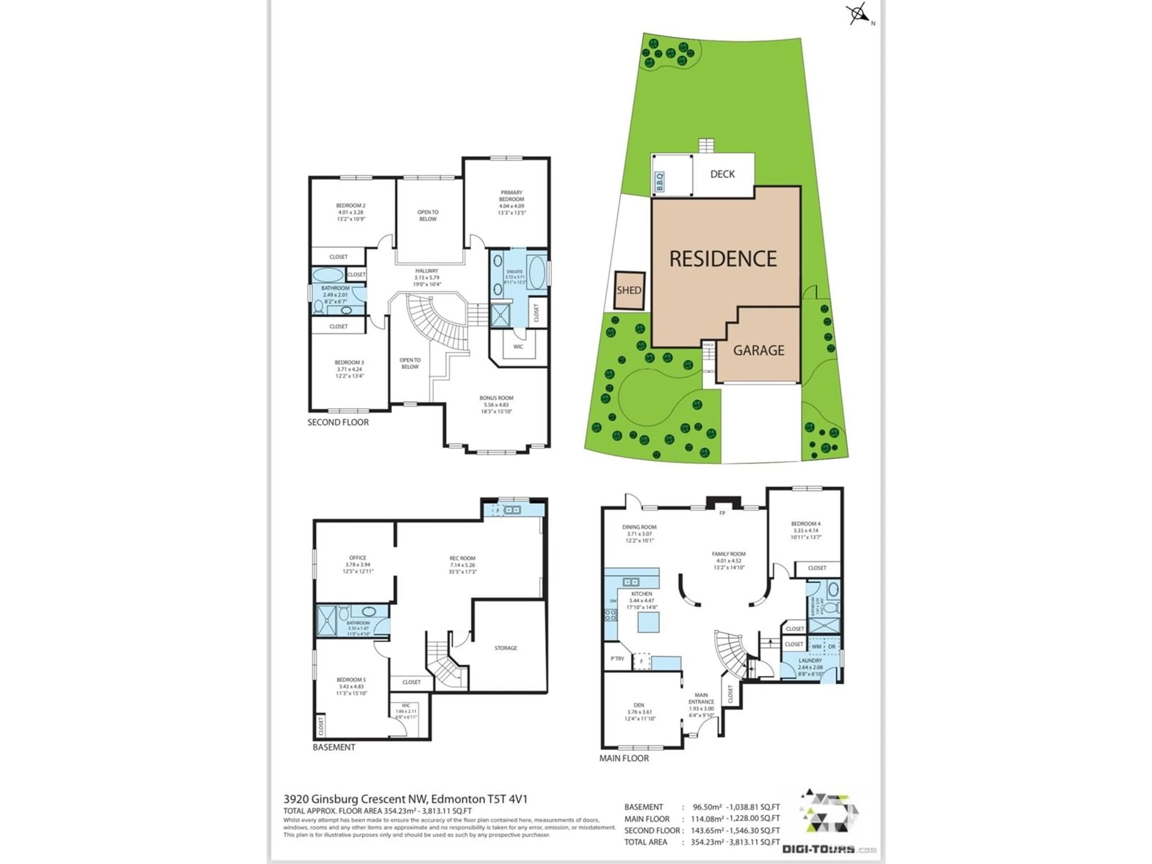 Floor plan for 3920 GINSBURG CR NW, Edmonton Alberta T5T4V1