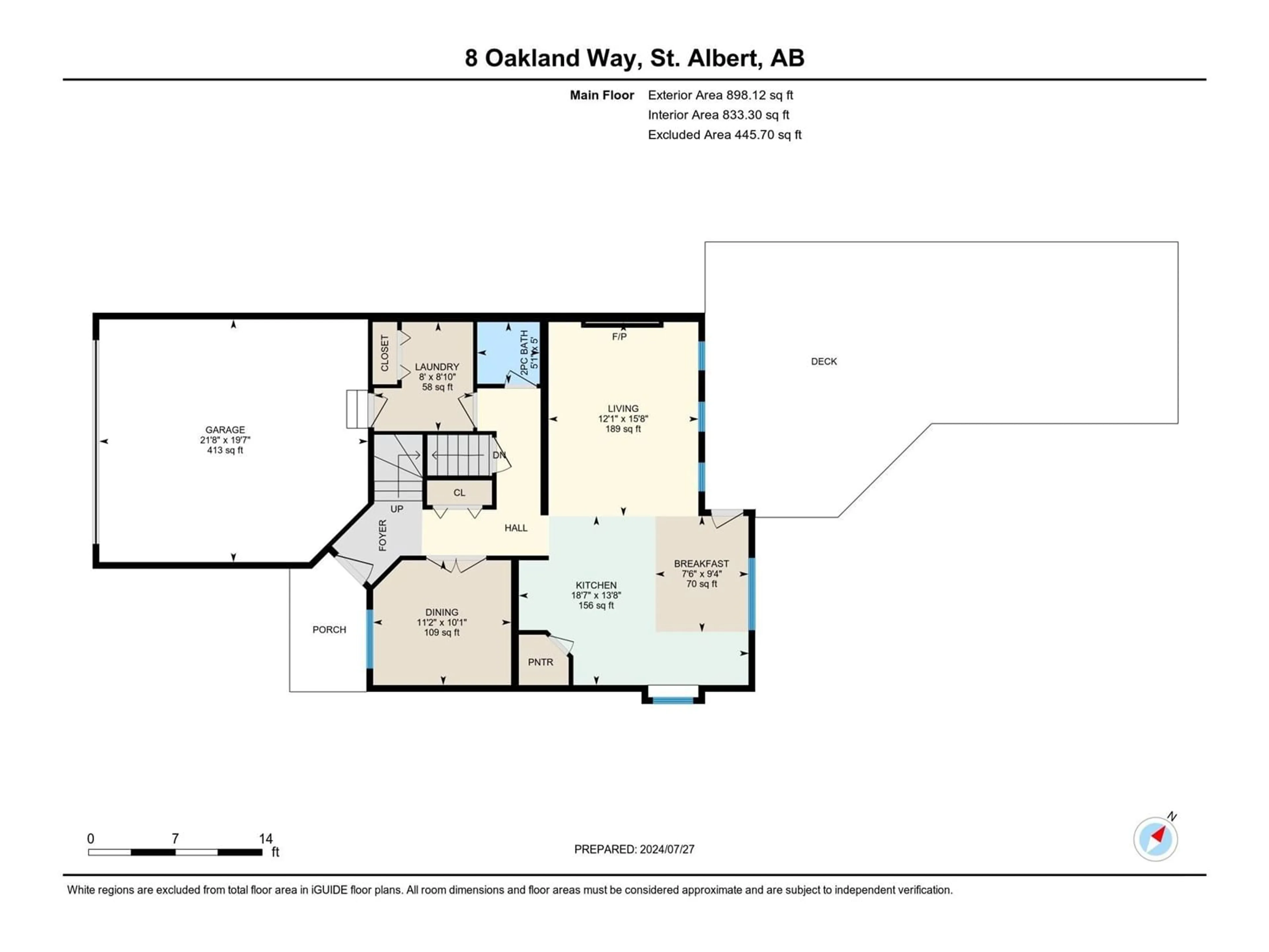 Floor plan for 8 OAKLAND WY, St. Albert Alberta T8N6M4