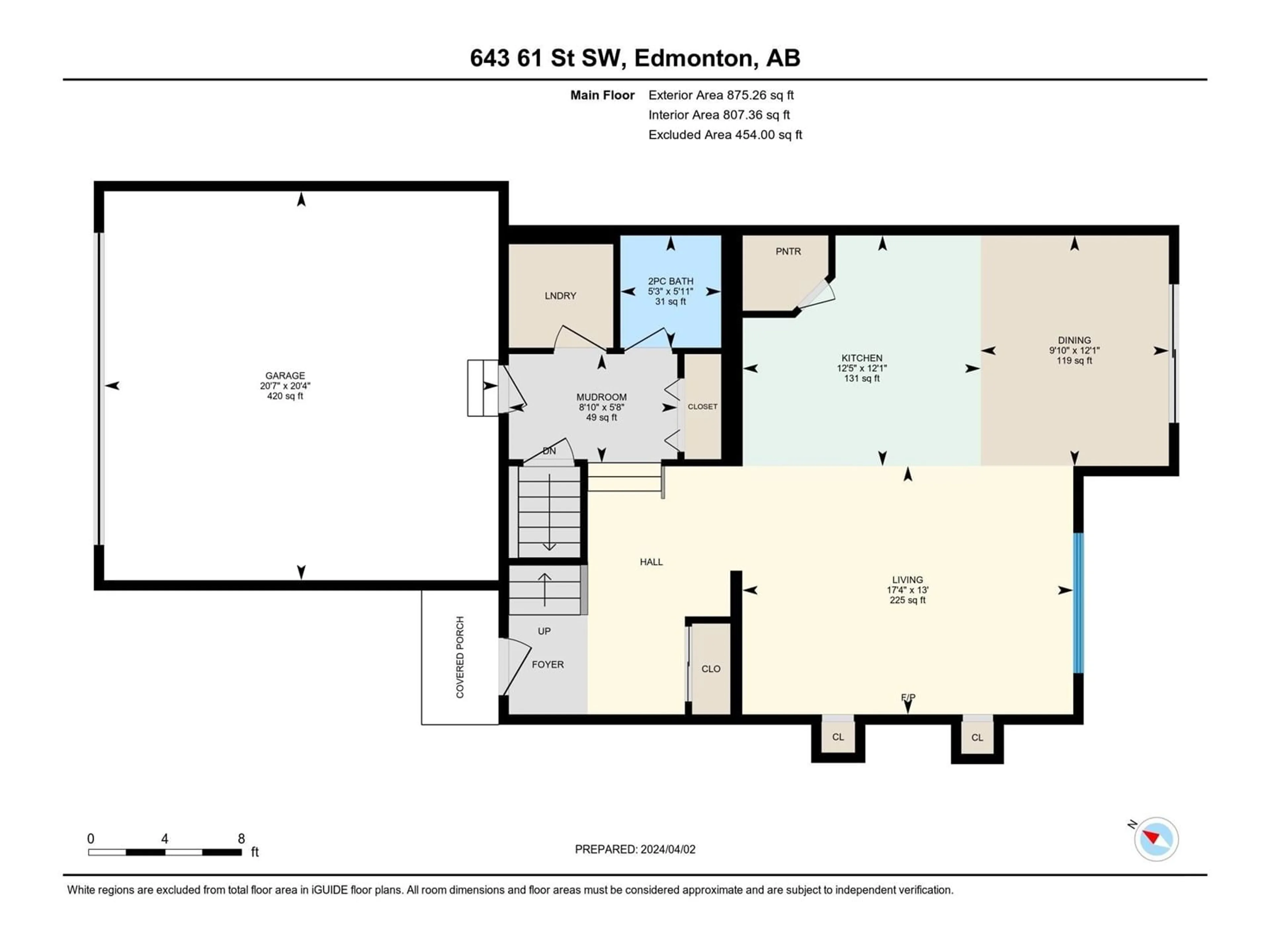 Floor plan for 643 61 ST SW, Edmonton Alberta T6X0G2