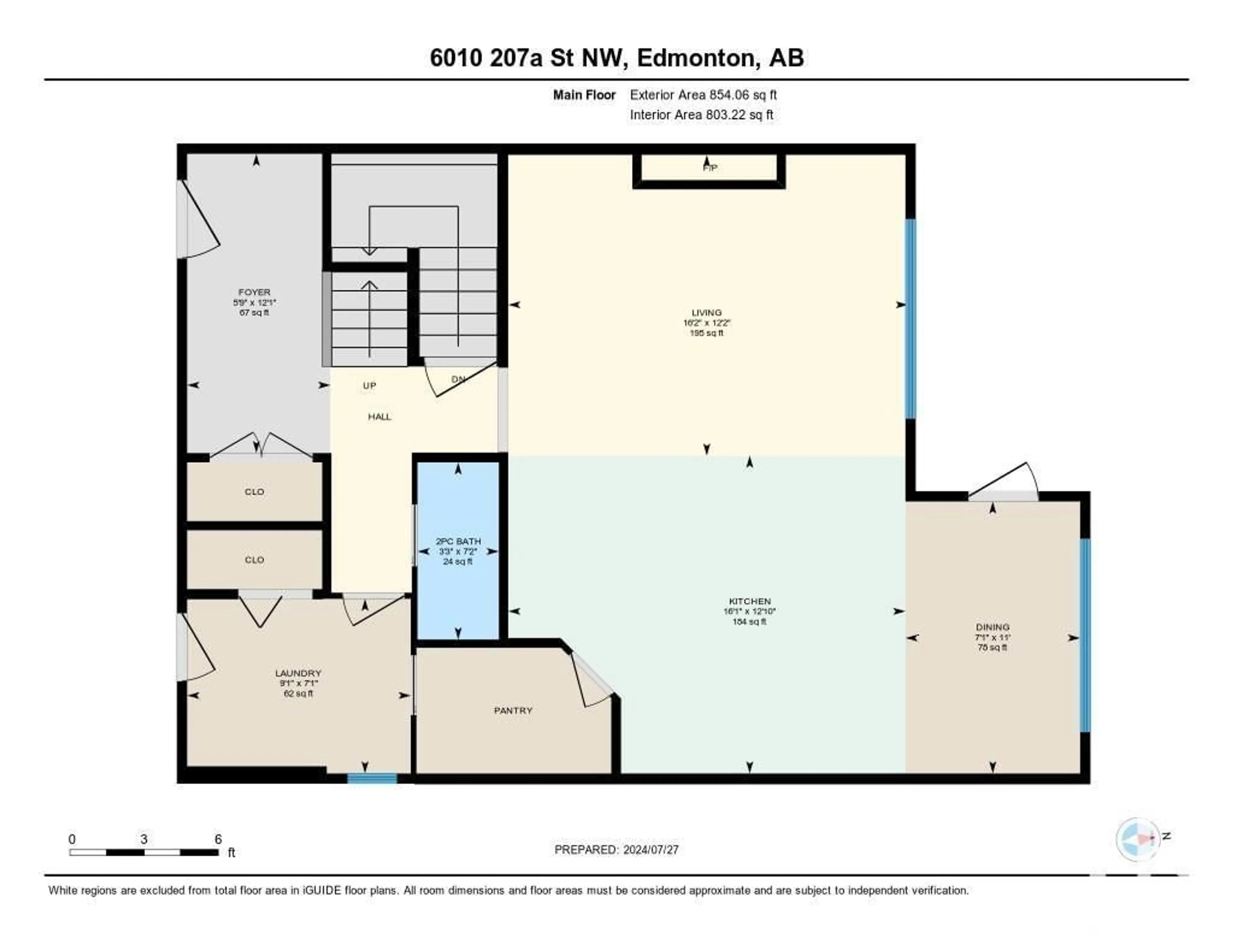 Floor plan for 6010 207A ST NW, Edmonton Alberta T6M0L6