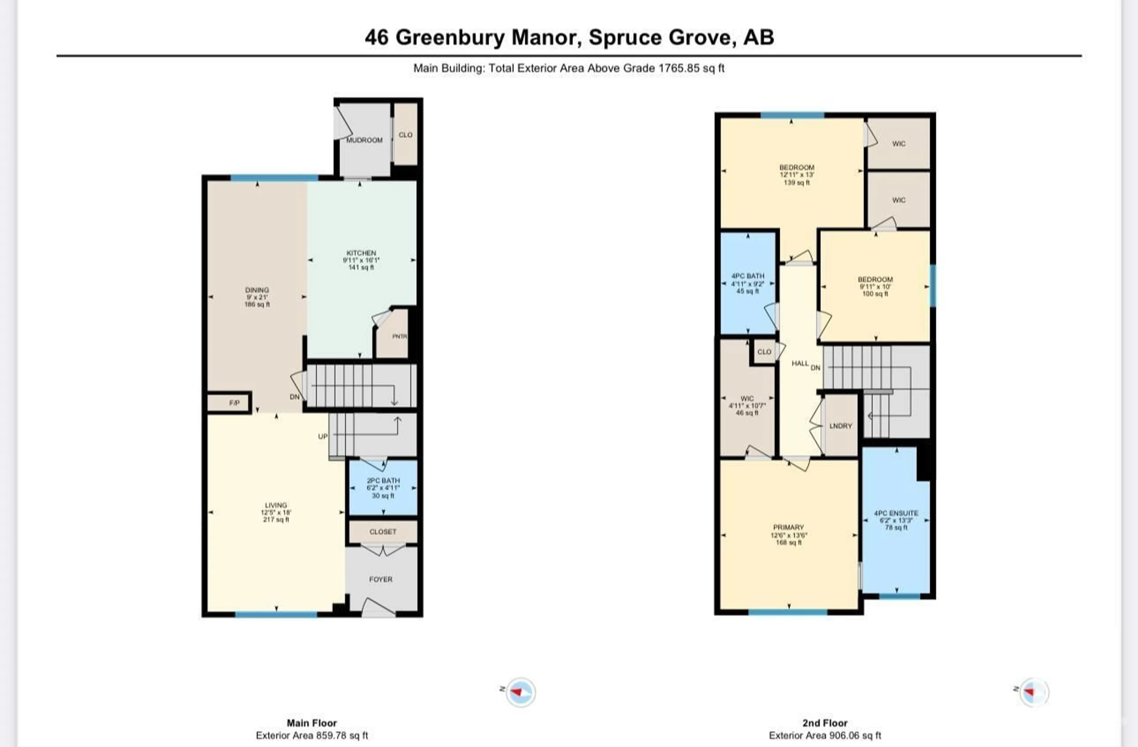 Floor plan for 46 GREENBURY MR, Spruce Grove Alberta T7X0A7