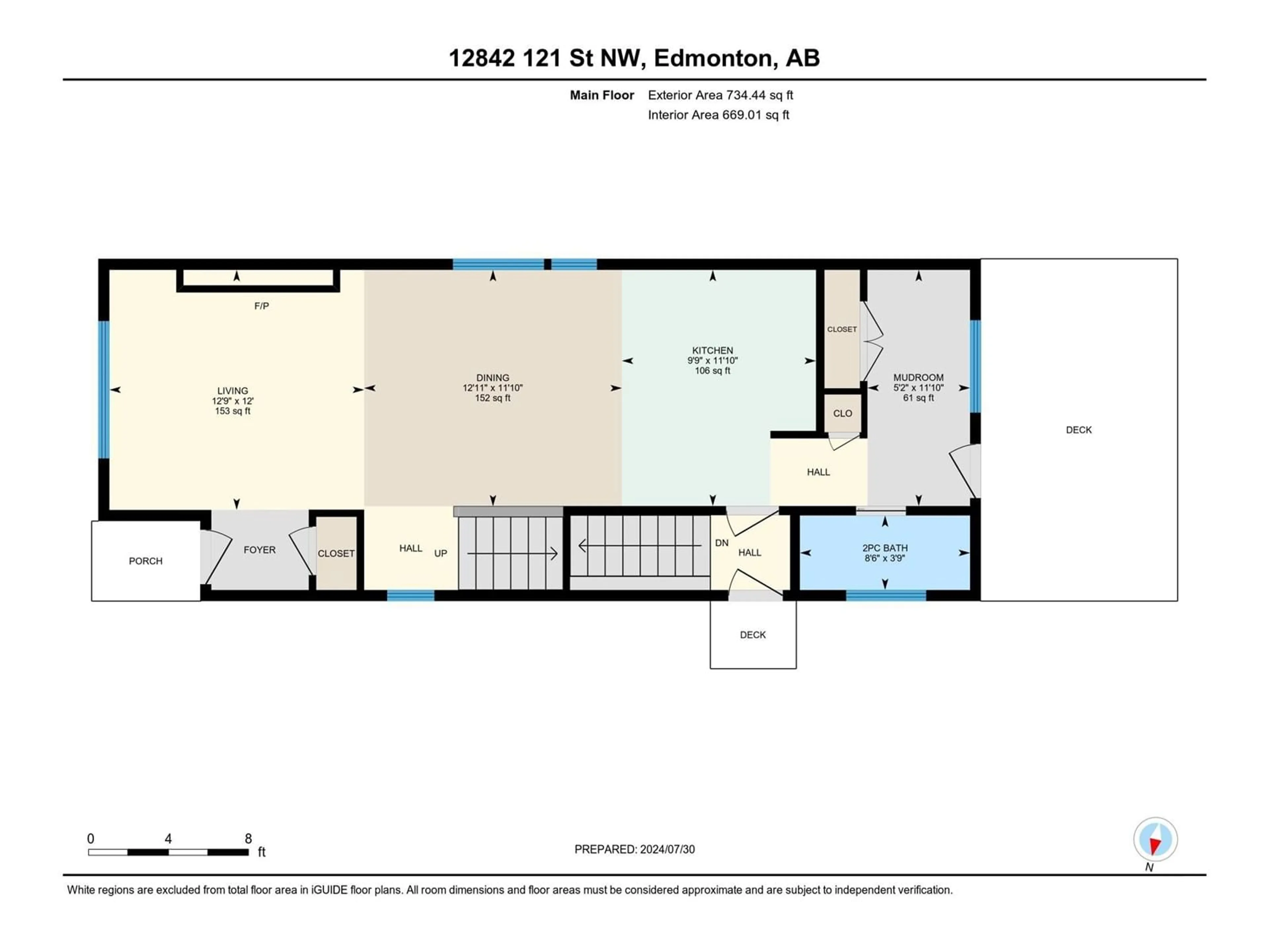 Floor plan for 12842 121 ST NW, Edmonton Alberta T5L0A9