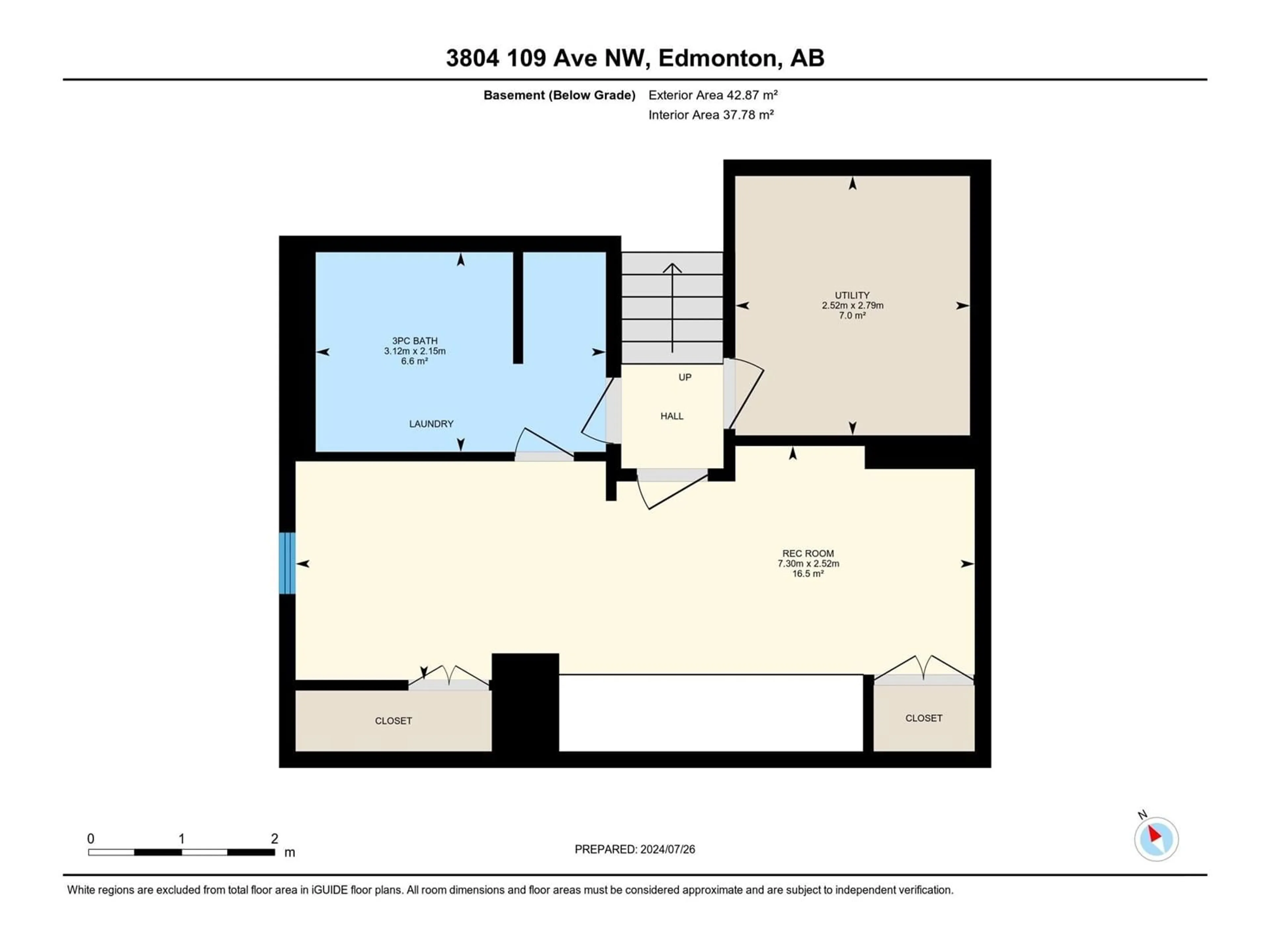 Floor plan for 3804 109 AV NW, Edmonton Alberta T5W0G8