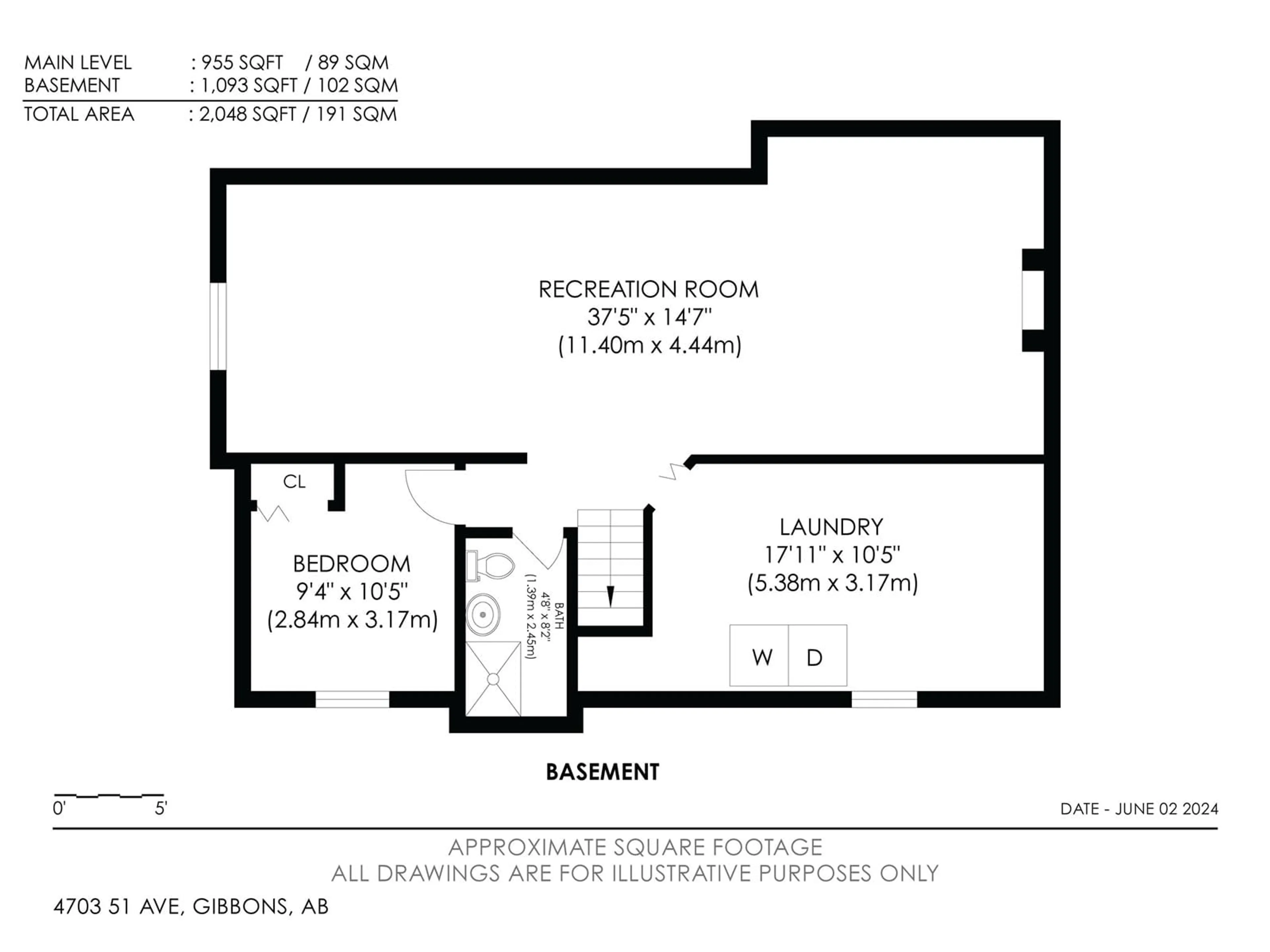 Floor plan for 4703 51 AV, Gibbons Alberta T0A1N0