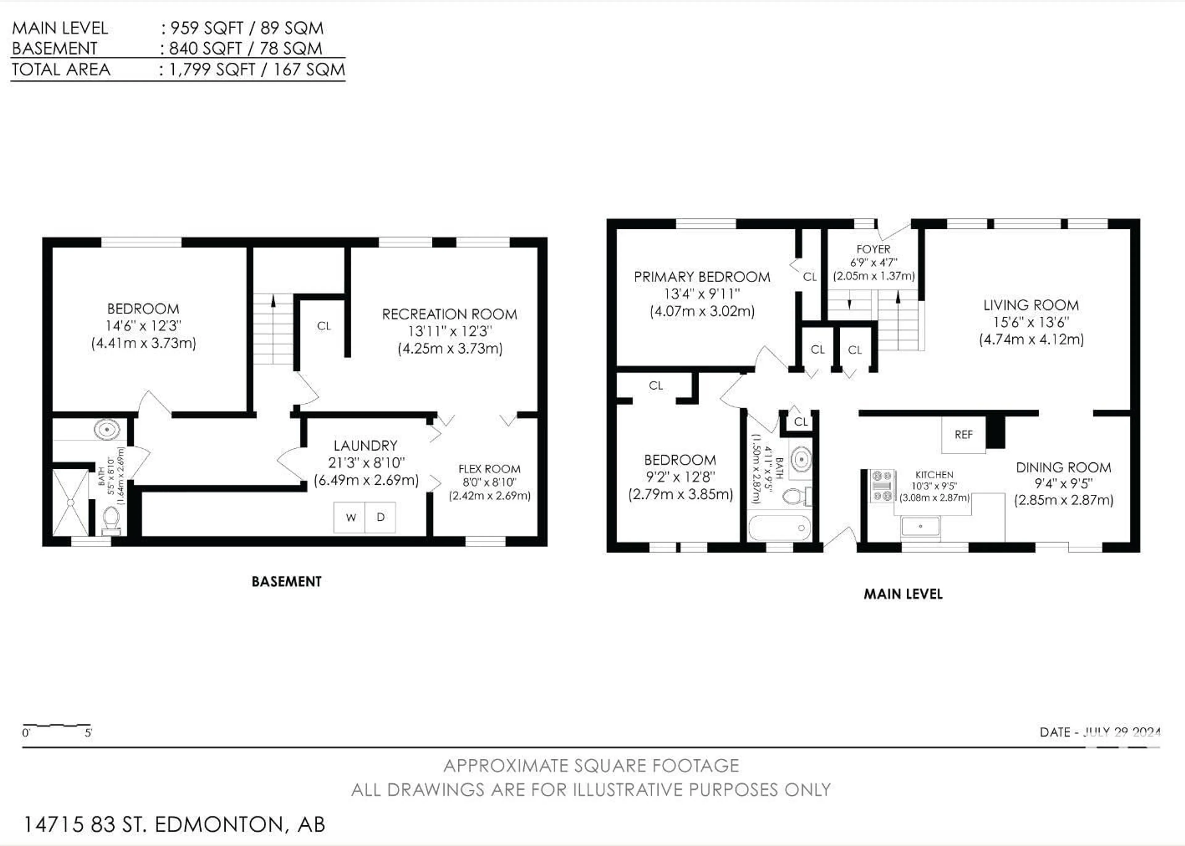 Floor plan for 14715 83 ST NW, Edmonton Alberta T5E2Y1