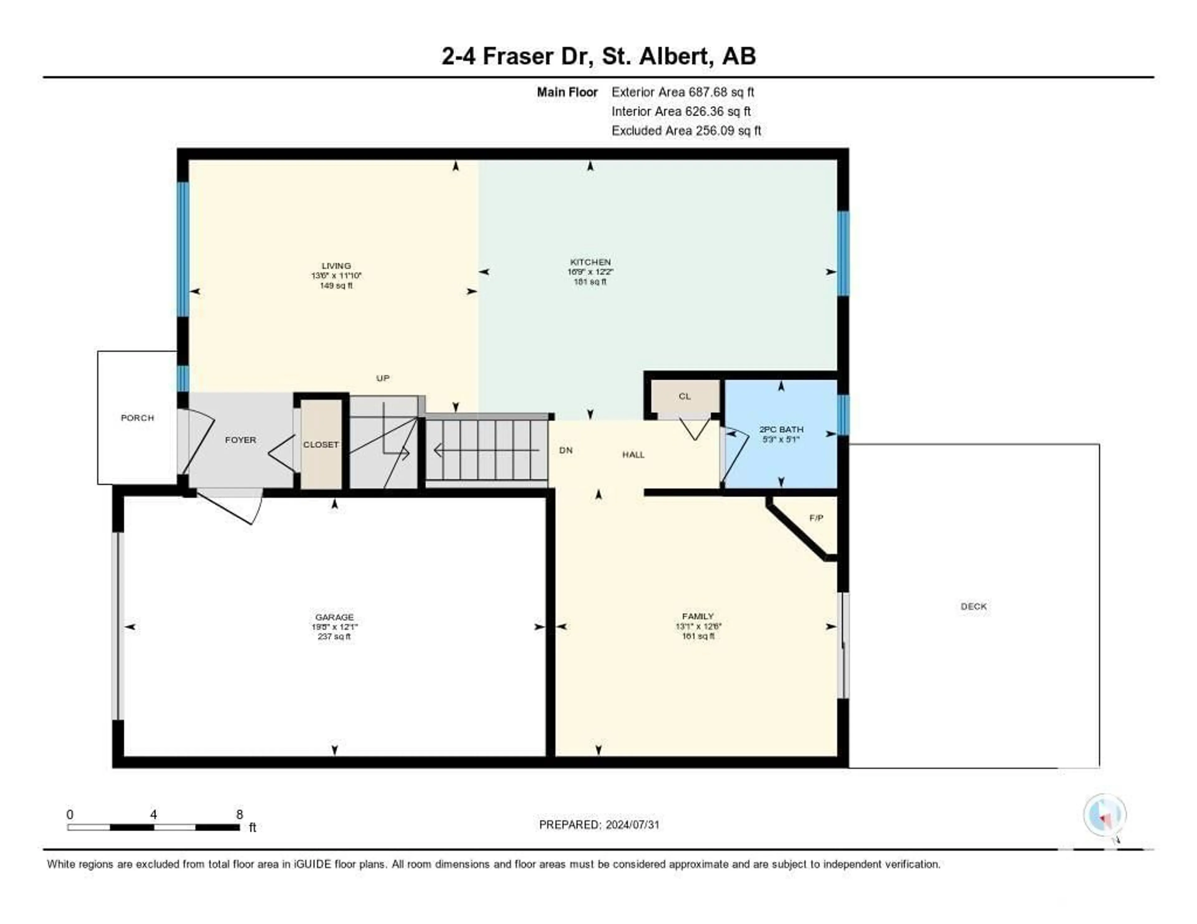 Floor plan for #2 4 FRASER DR, St. Albert Alberta T8N6P1