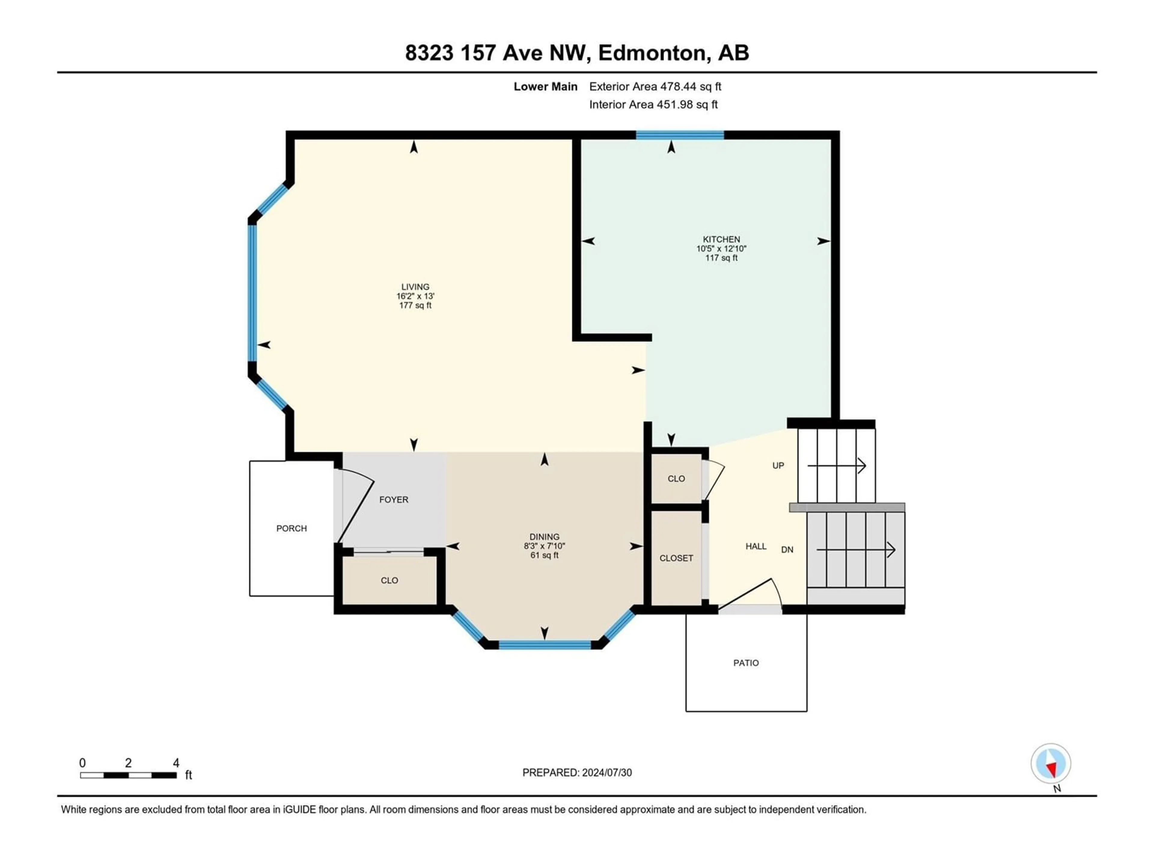 Floor plan for 8323 157 AV NW, Edmonton Alberta T5Z2P9