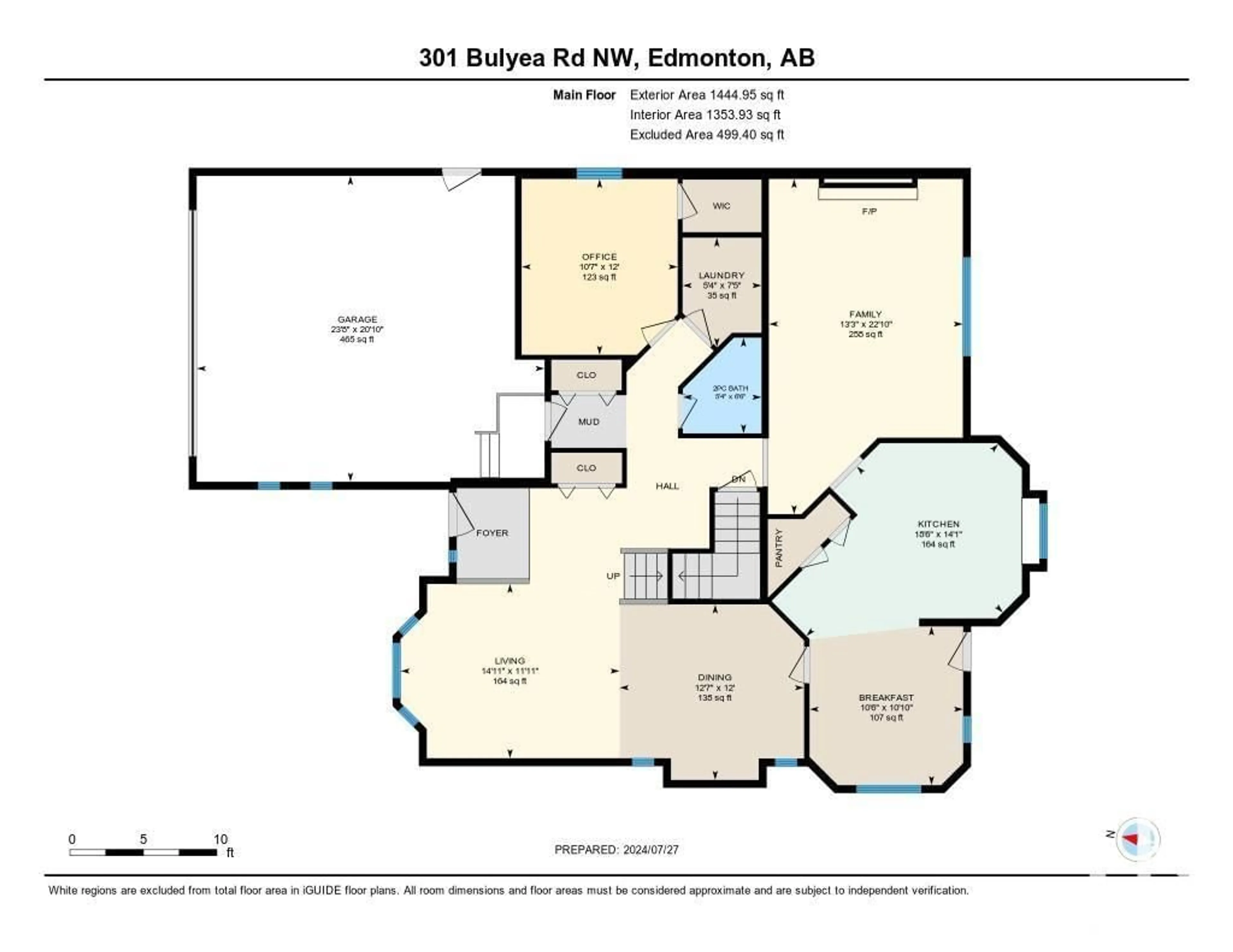 Floor plan for 301 BULYEA RD NW, Edmonton Alberta T6R1R8
