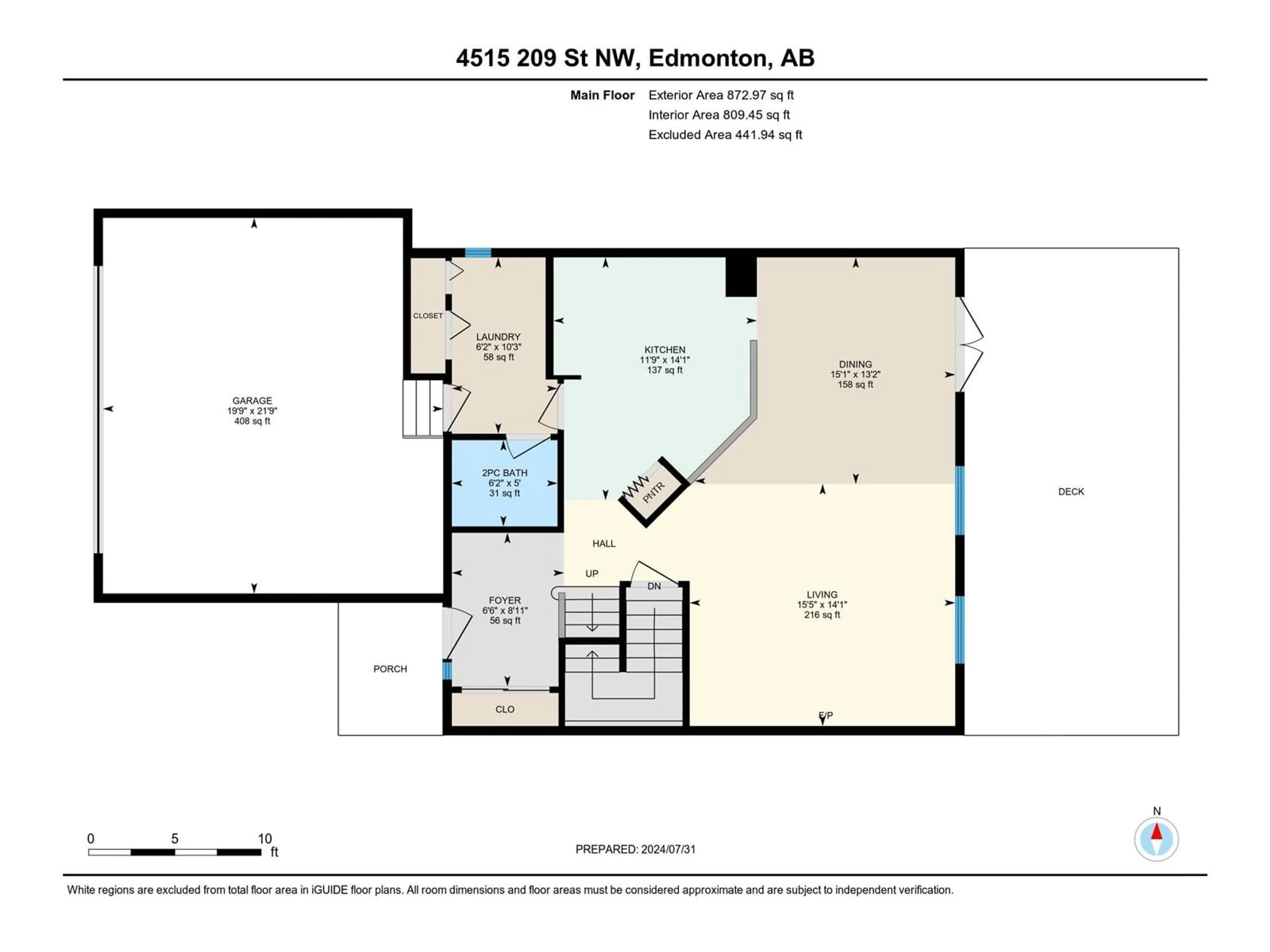 Floor plan for 4515 209 ST NW, Edmonton Alberta T6M0G5