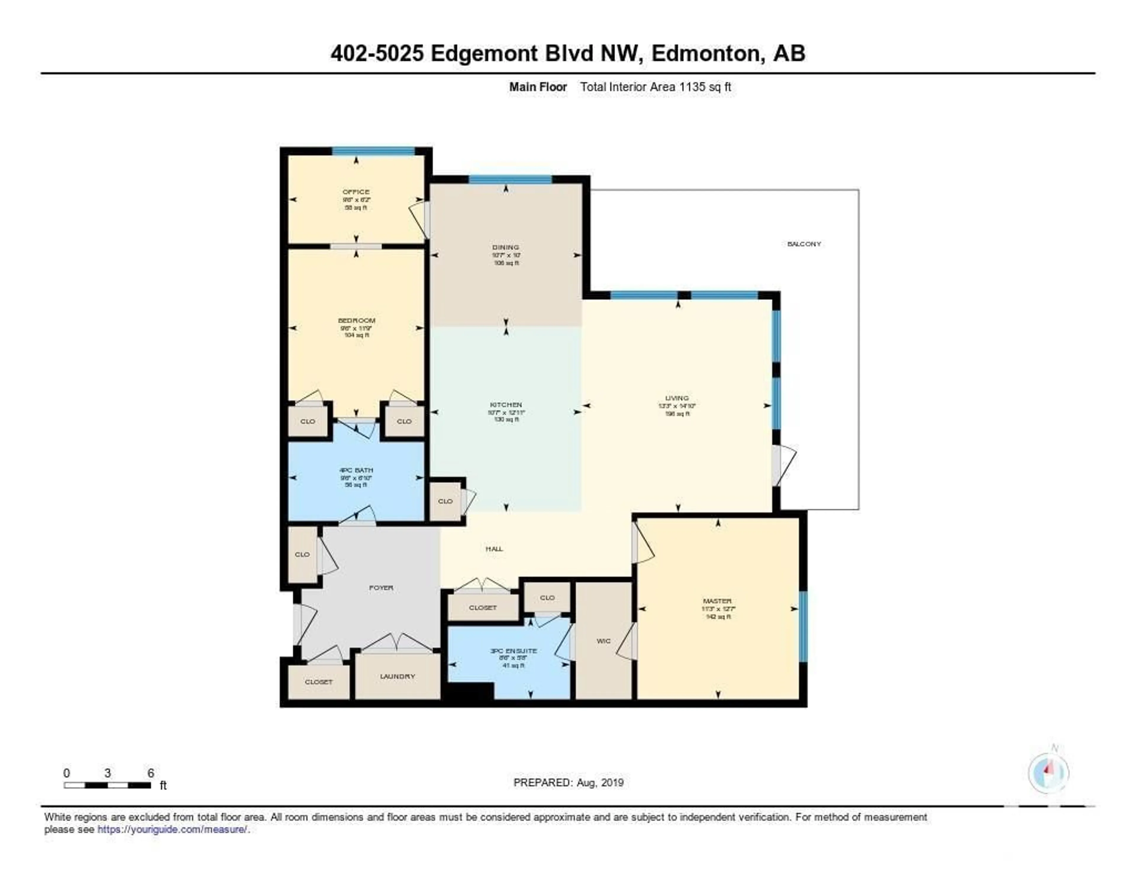 Floor plan for #402 5025 EDGEMONT BV NW, Edmonton Alberta T6M0S8