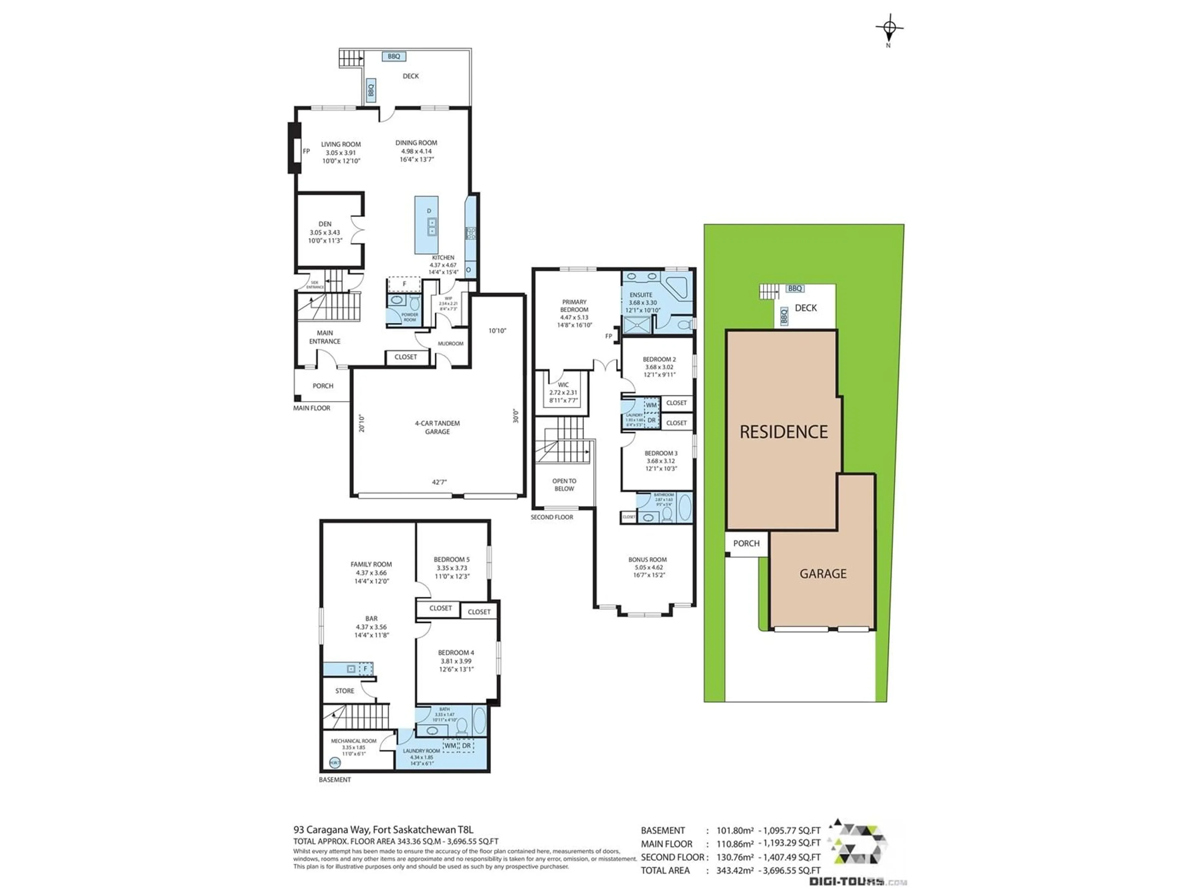 Floor plan for 93 CARAGANA WY, Fort Saskatchewan Alberta T8L0P4