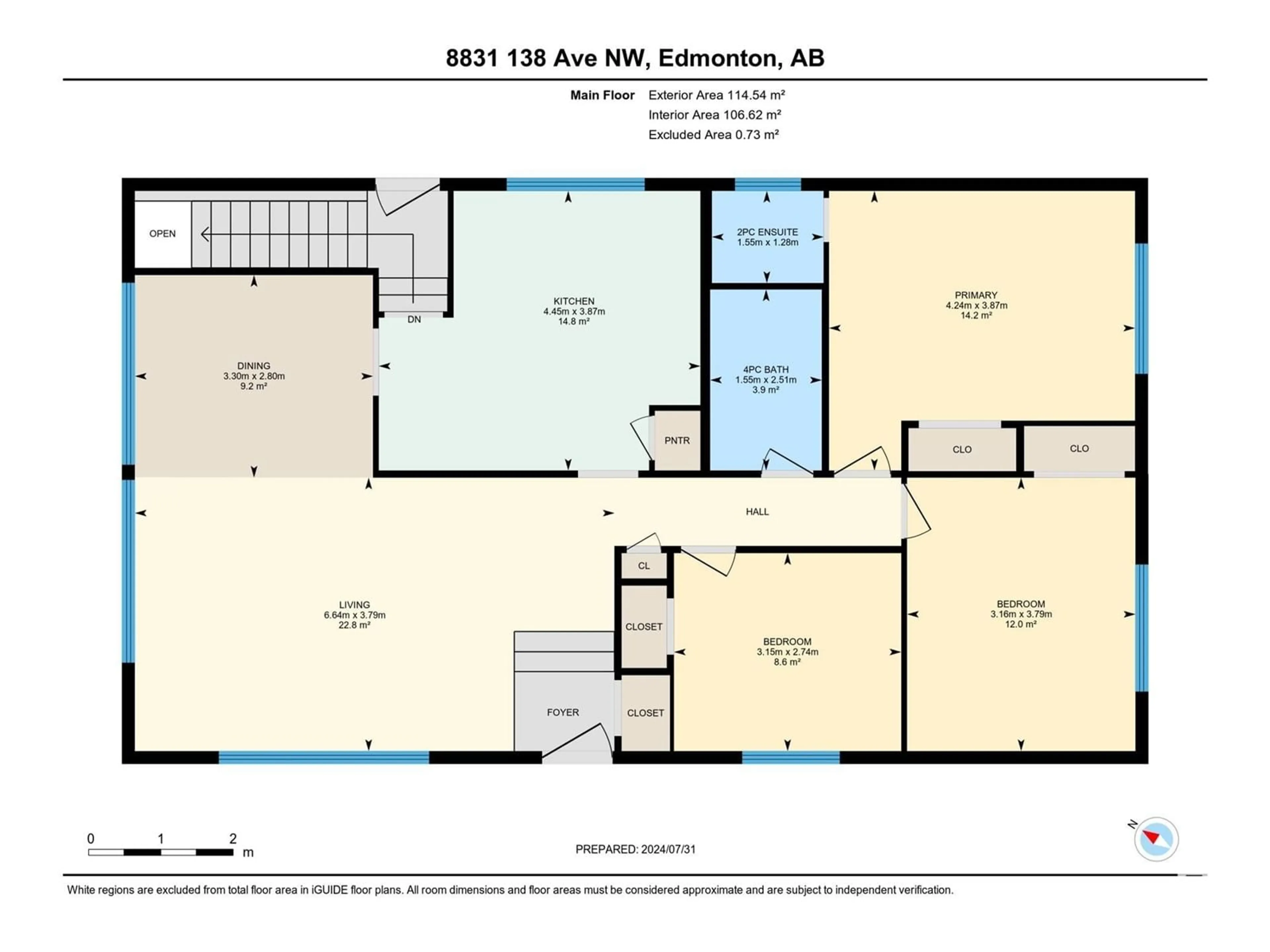 Floor plan for 8831 138 AV NW, Edmonton Alberta T5E2A7