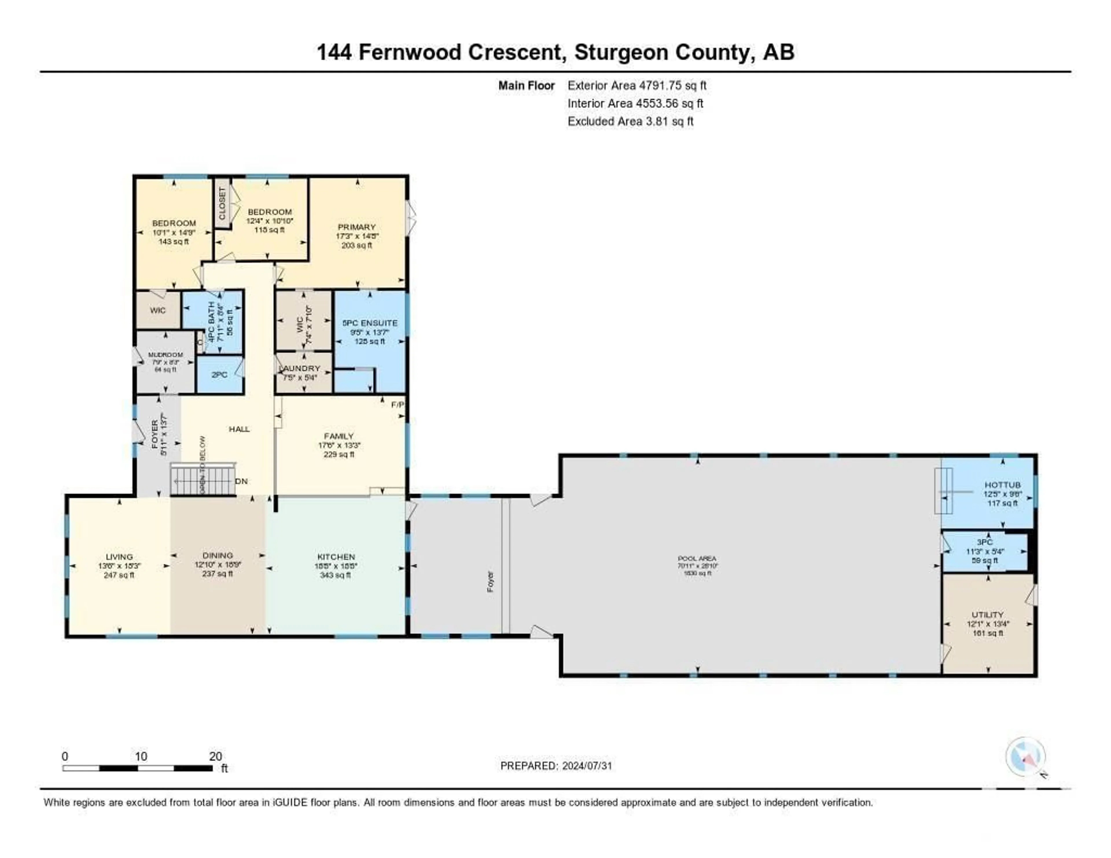 Floor plan for #144 Fernwood CR, Rural Sturgeon County Alberta T8T0C7