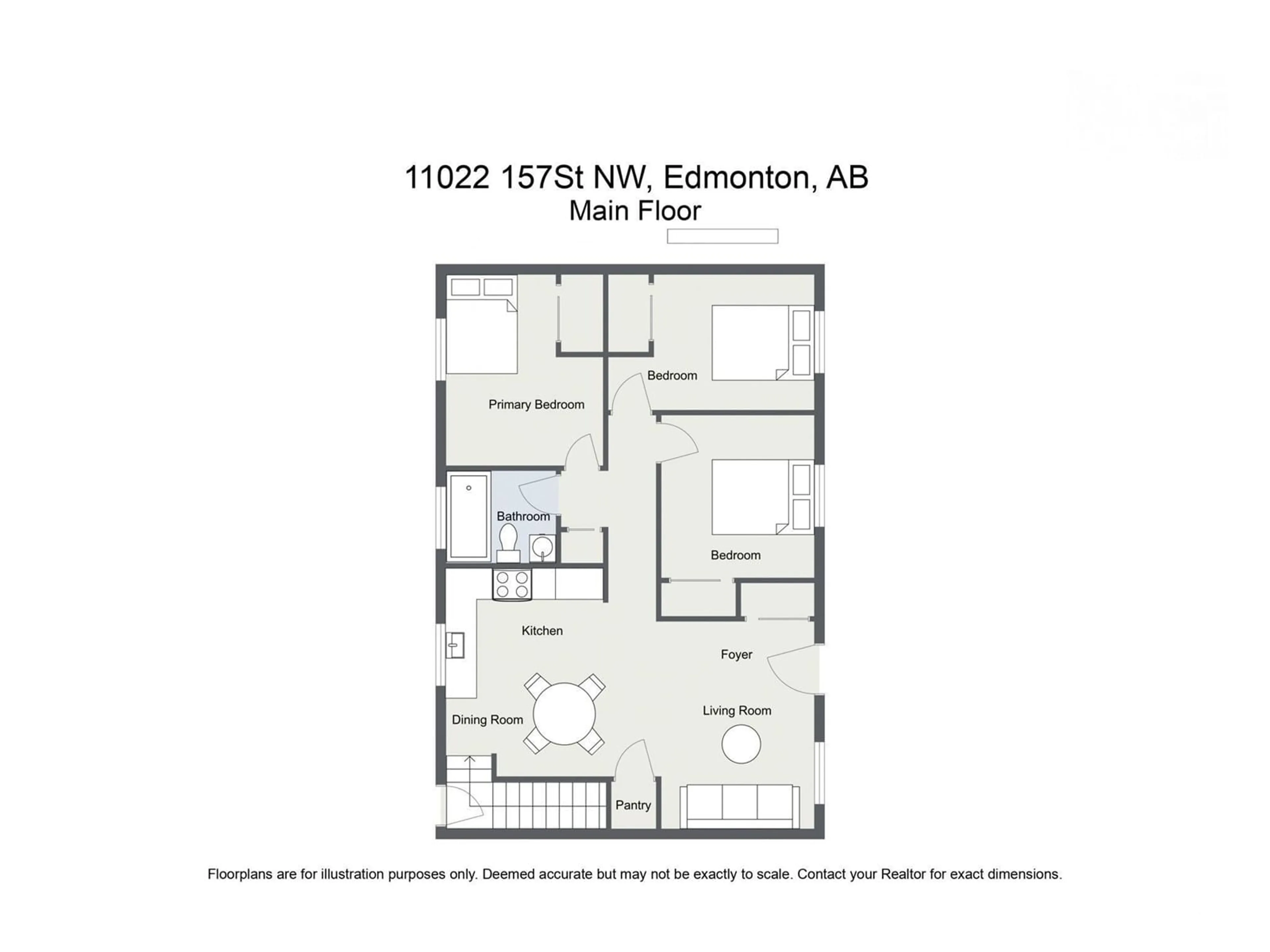 Floor plan for 11022 157 ST NW, Edmonton Alberta T5P2W5
