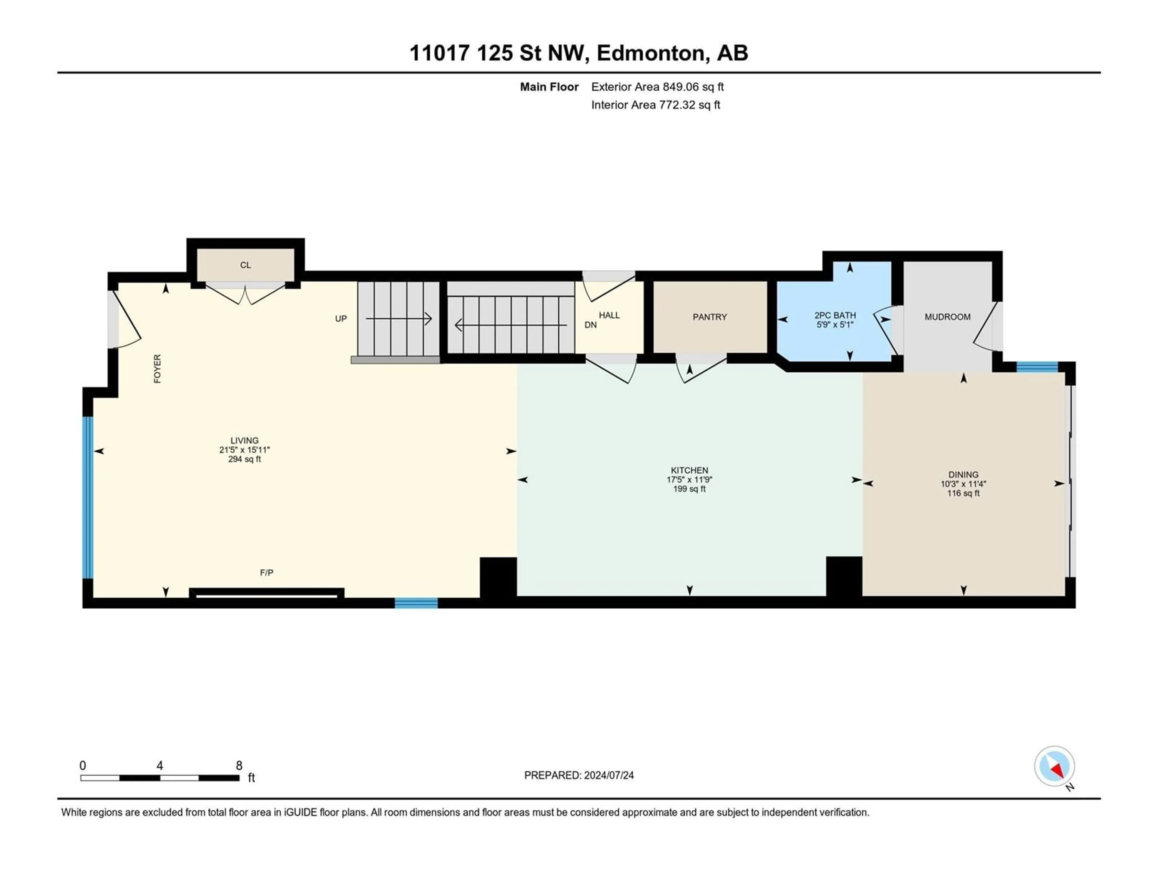 Floor plan for 11017 125ST NW, Edmonton Alberta T5M0M2