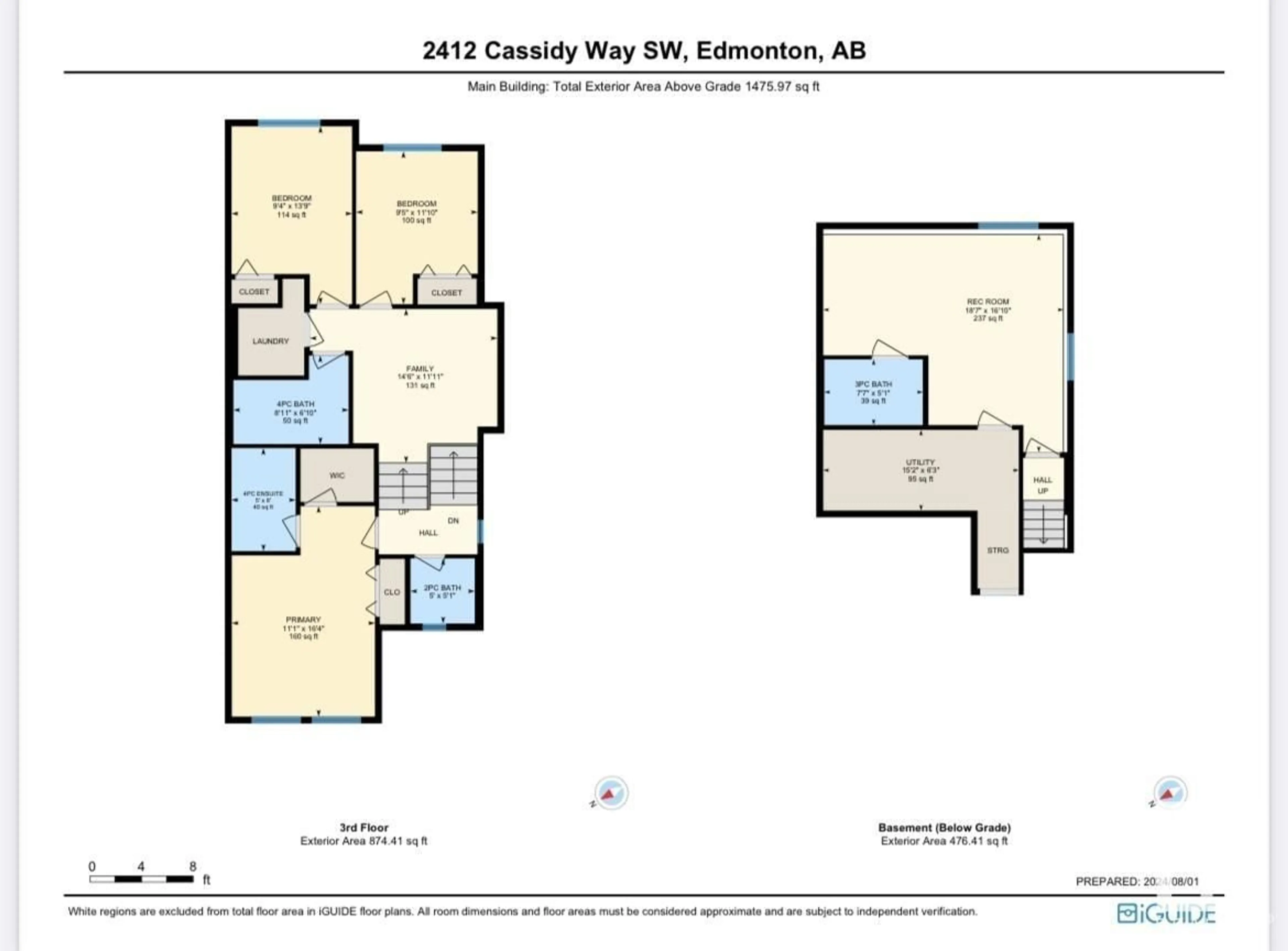 Floor plan for 2412 CASSIDY WY SW, Edmonton Alberta T6W3E2