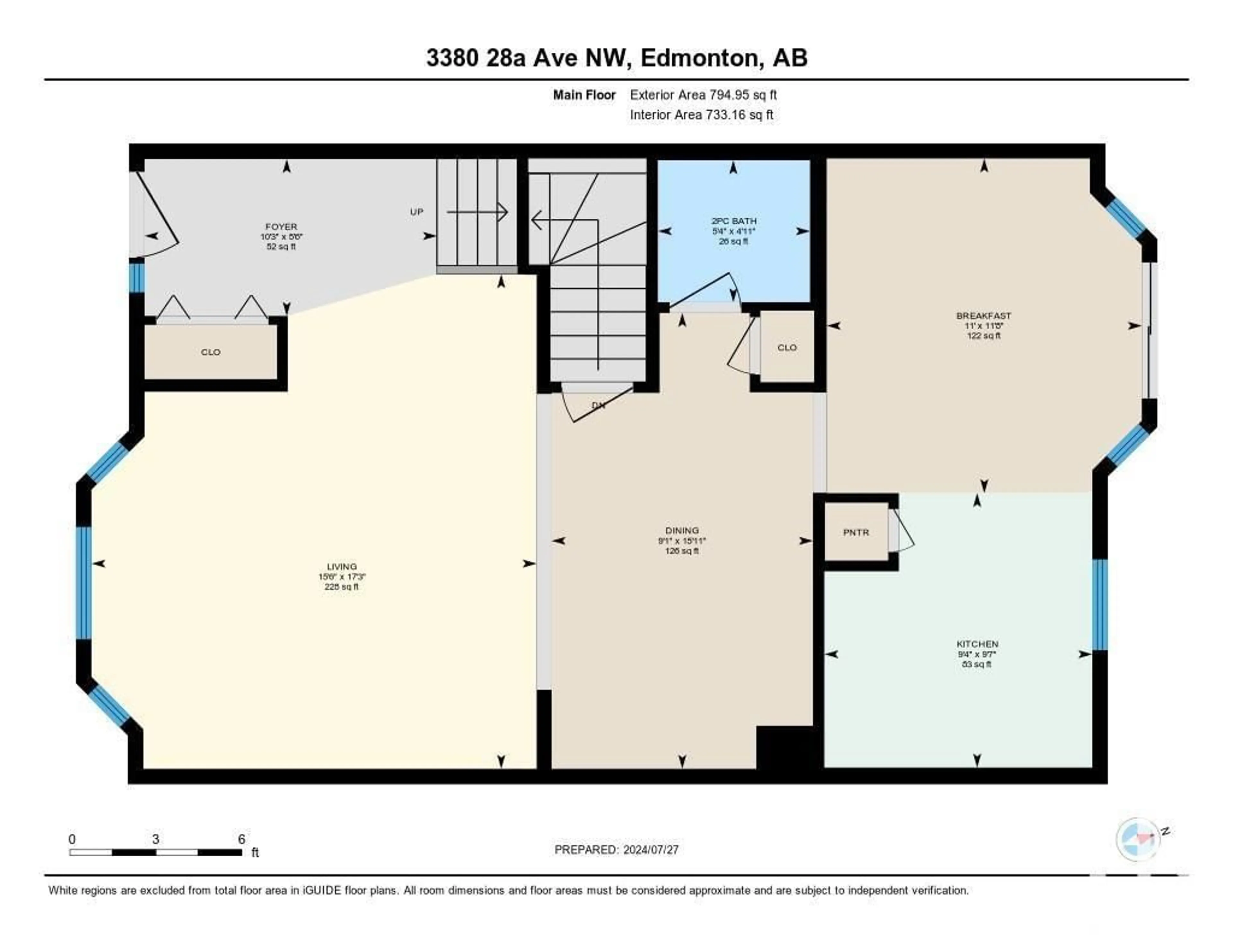 Floor plan for #82 3380 28A AV NW, Edmonton Alberta T6T1V4