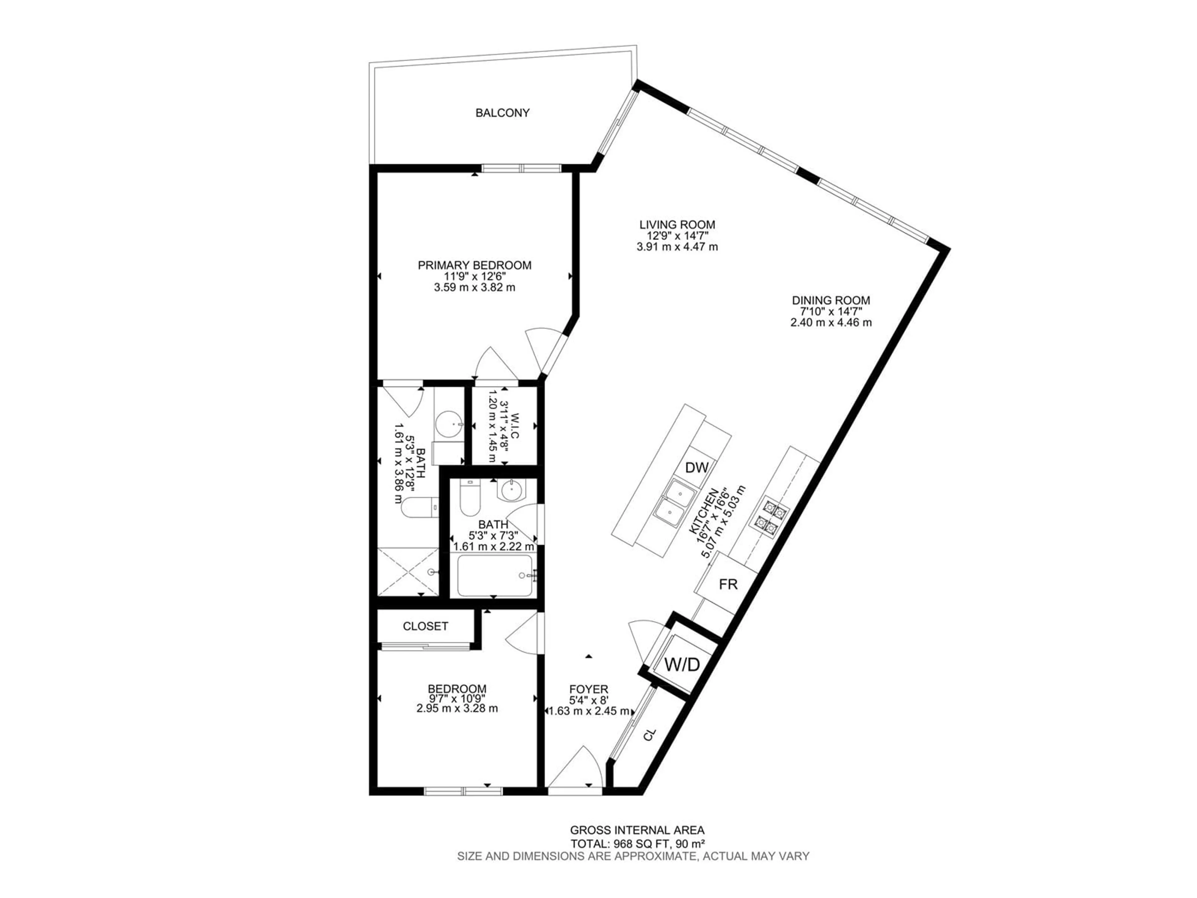 Floor plan for #516 10147 112 ST NW, Edmonton Alberta T5K1M1