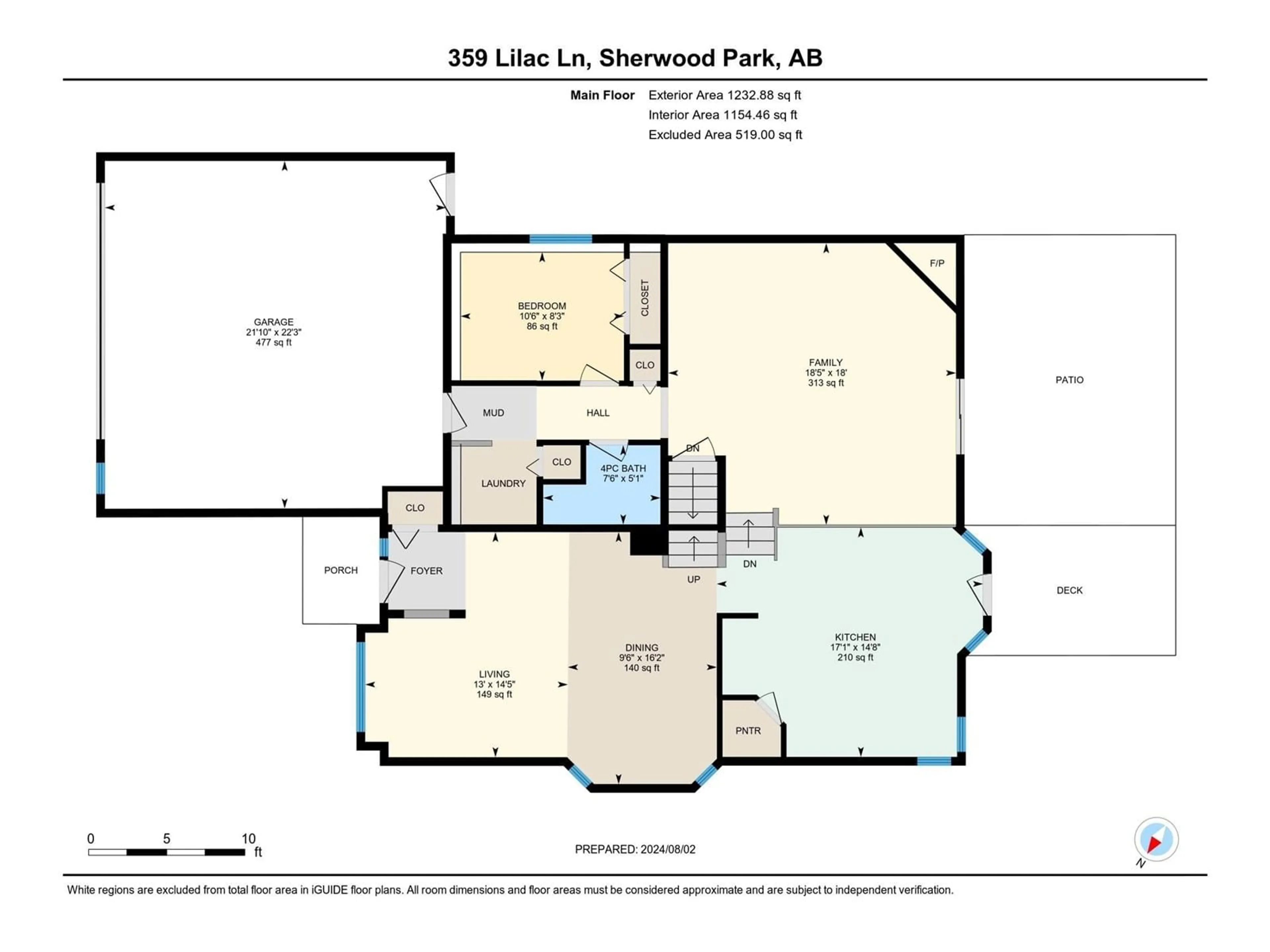 Floor plan for 359 LILAC LN, Sherwood Park Alberta T8H1W3