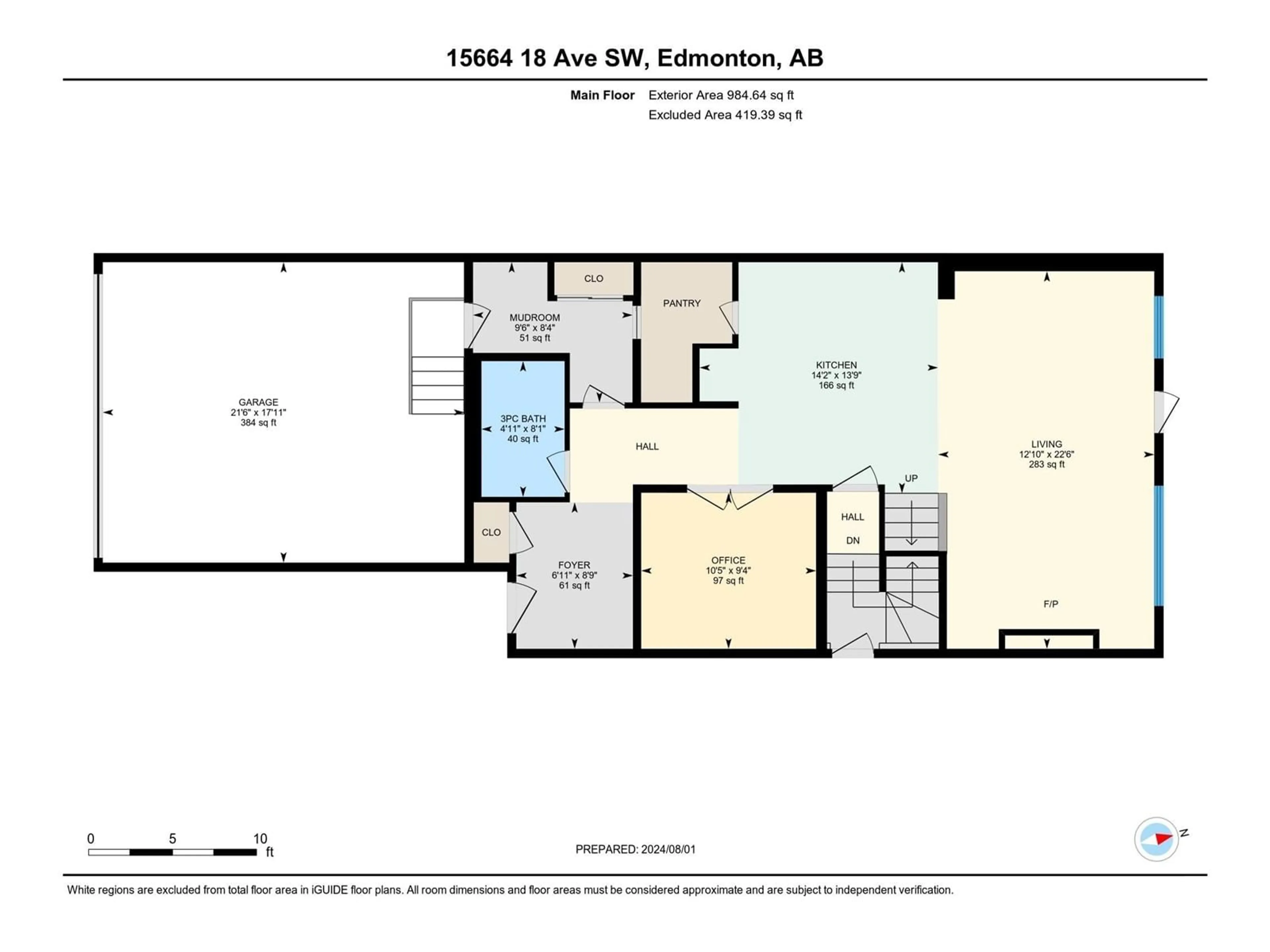 Floor plan for 15664 18 AV SW, Edmonton Alberta T6W5C2